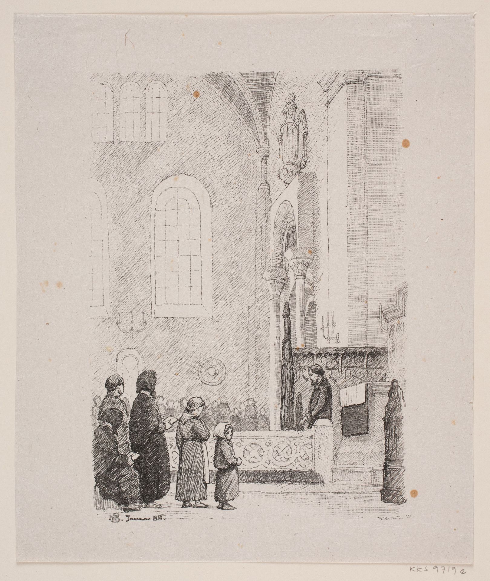 Illustration til Poul M. Møller, "Sct. Laurentius" by Waldemar Bøhme