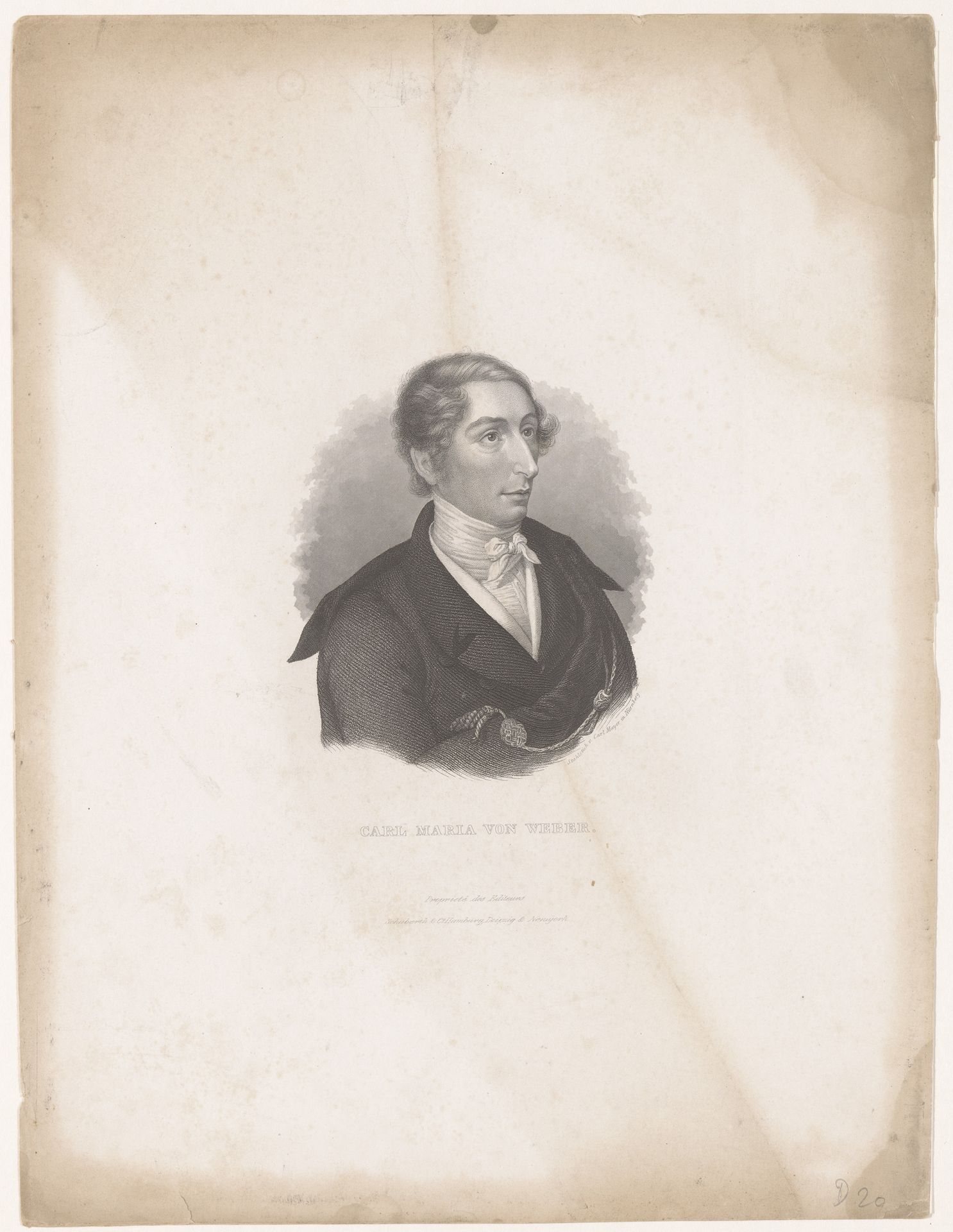 Portret van Carl Maria von Weber by Carl Mayer