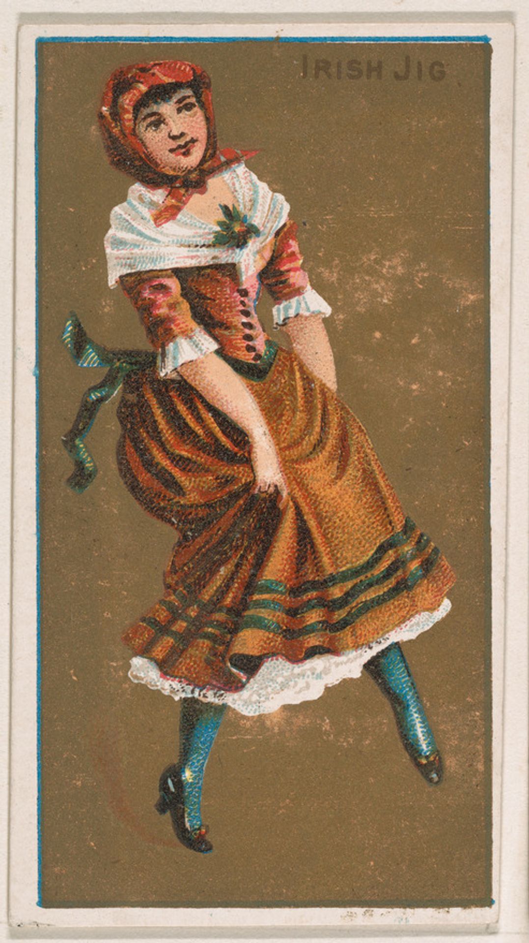 Irish Jig, from National Dances (N225, Type 1) issued by Kinney Bros. by Kinney Brothers Tobacco Company