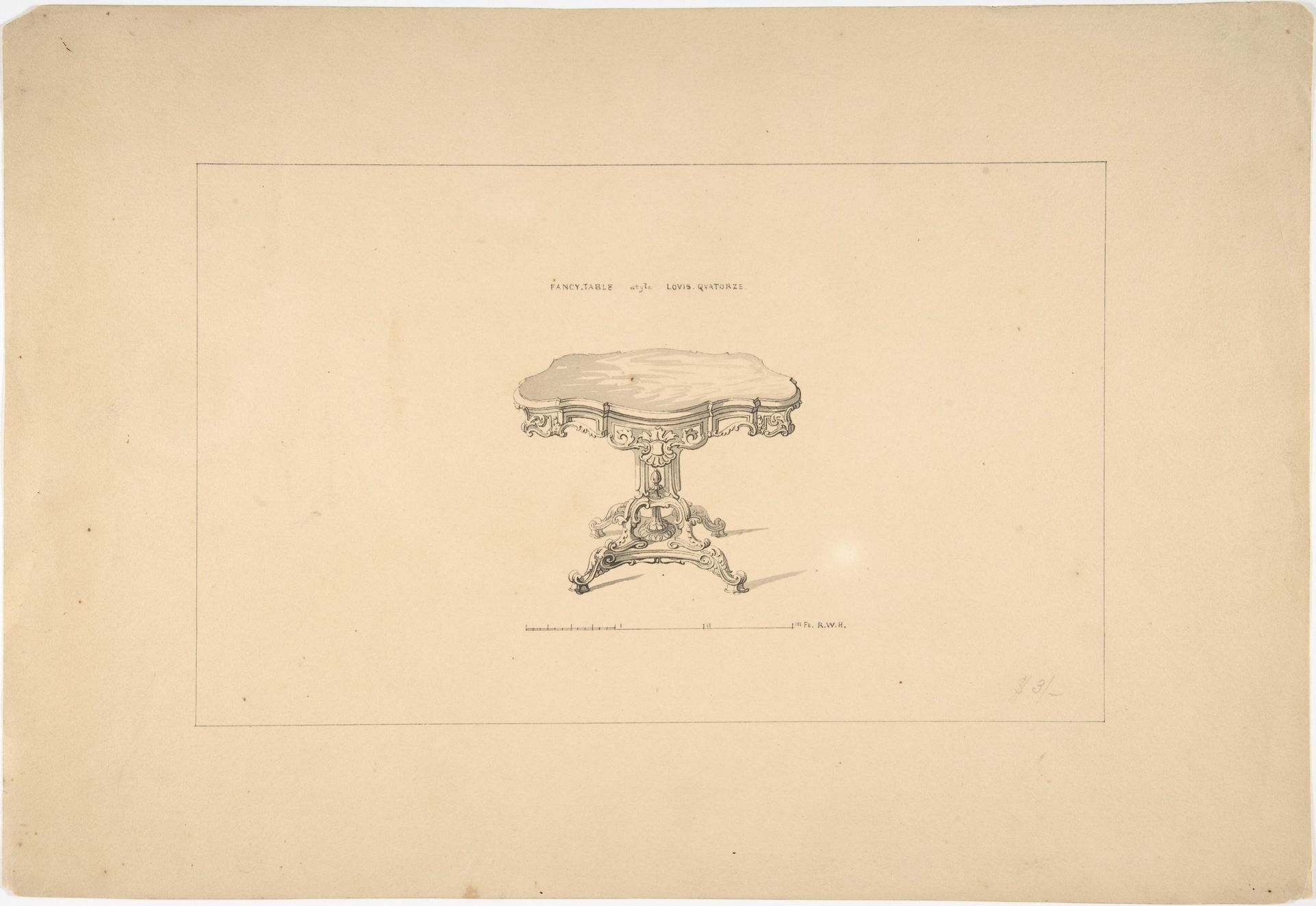 Design for a Fancy Table, Louis Quatorze Style by Robert William Hume