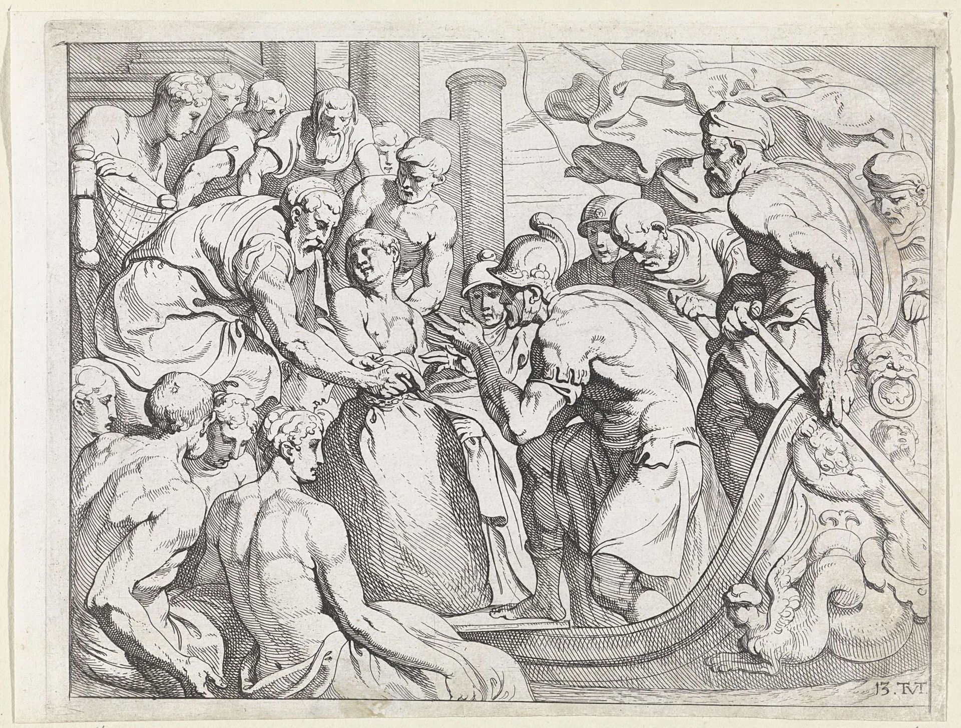 Odysseus ontvangt van Aeolus de zak met tegenwinden by Theodoor van Thulden