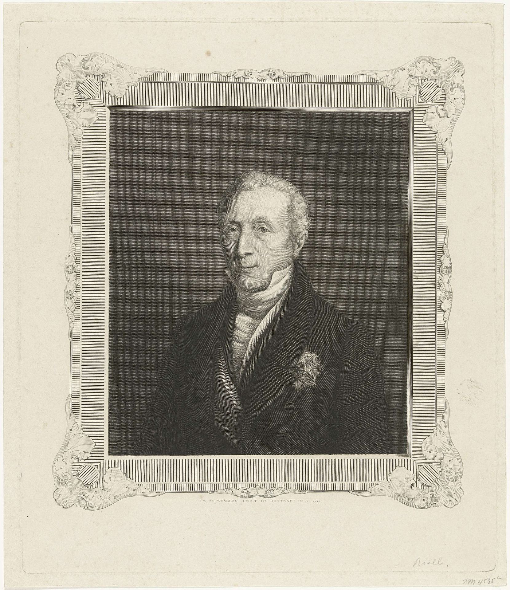 Portret van Willem Frederik baron van Roëll by Henricus Wilhelmus Couwenberg