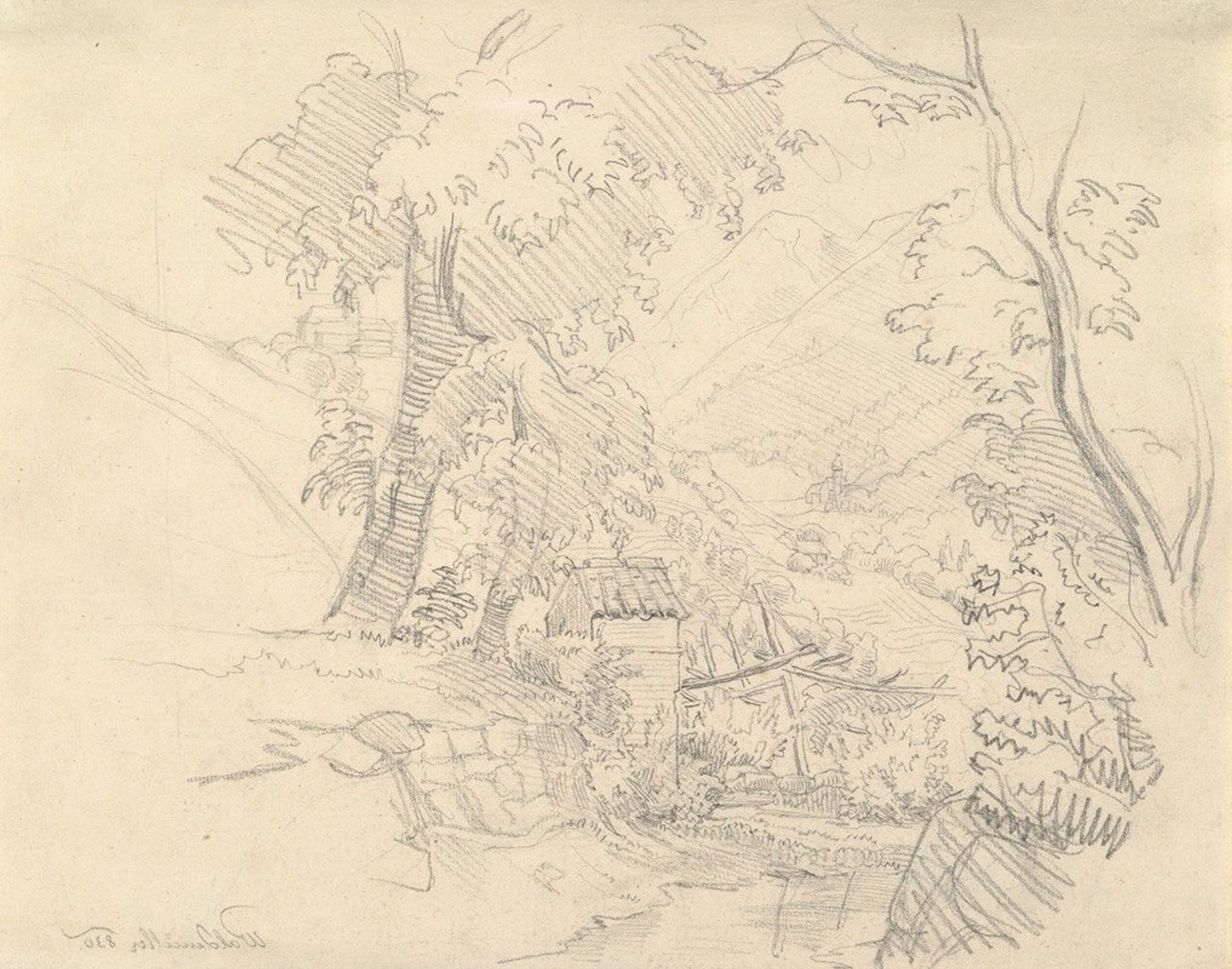 Landscape with a View in a Valley by Ferdinand Georg Waldmüller