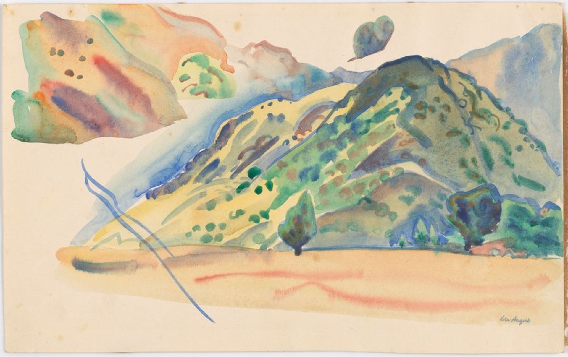 Arrowtown (sketch for 'Central Otago') by Rita Angus