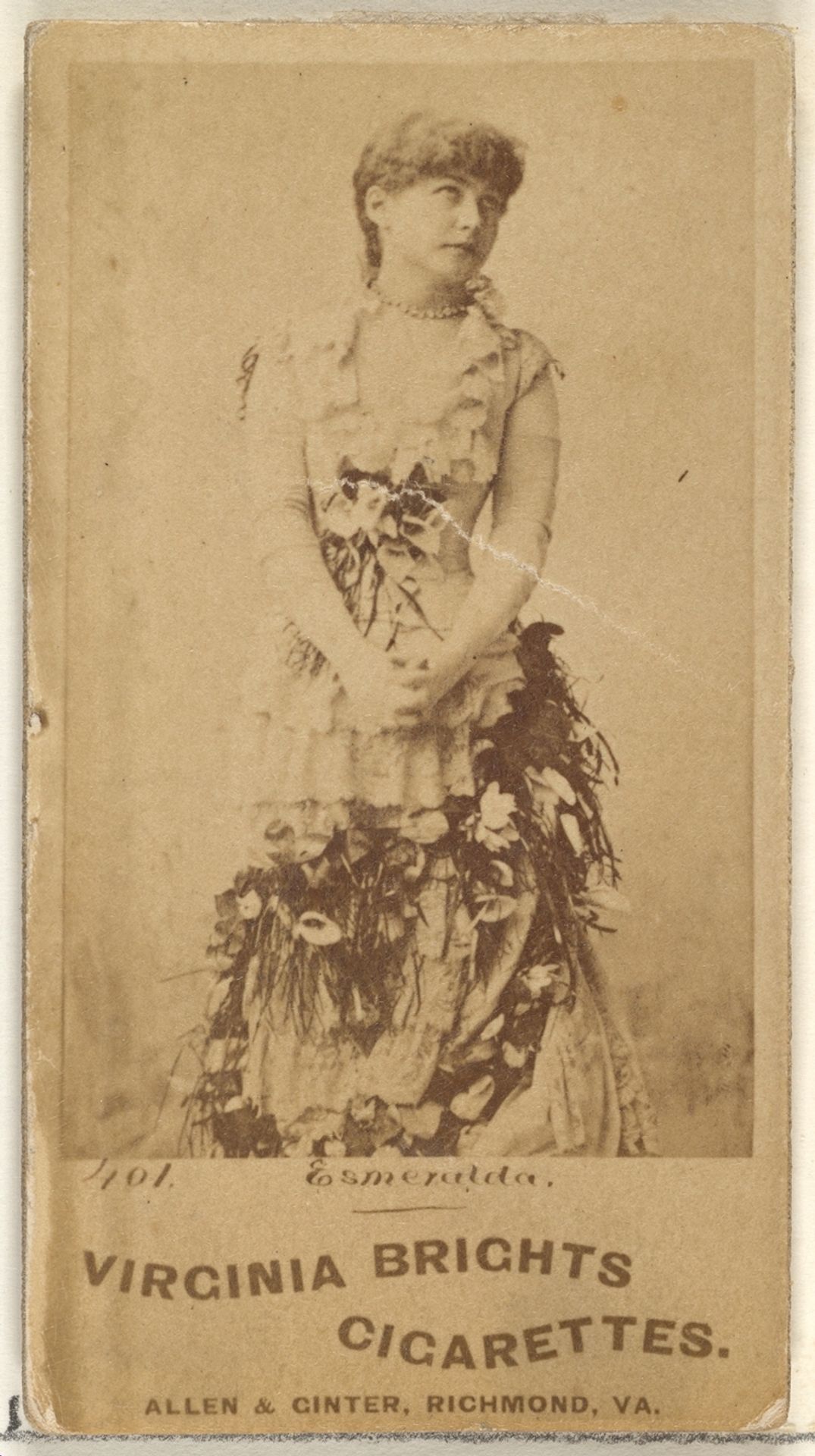 Card 401, Esmerelda, from the Actors and Actresses series (N45, Type 1) for Virginia Brights Cigarettes by Allen & Ginter