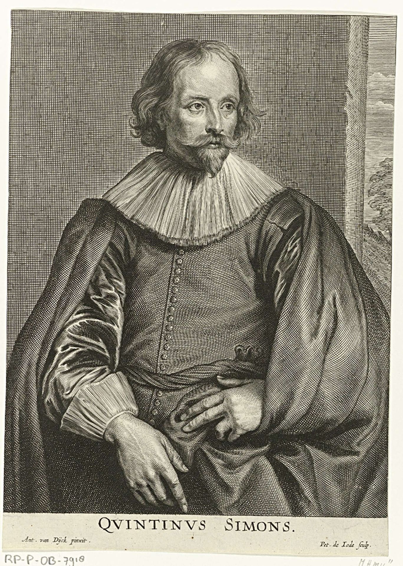Portret van Quintijn Simons by Pieter de (II) Jode