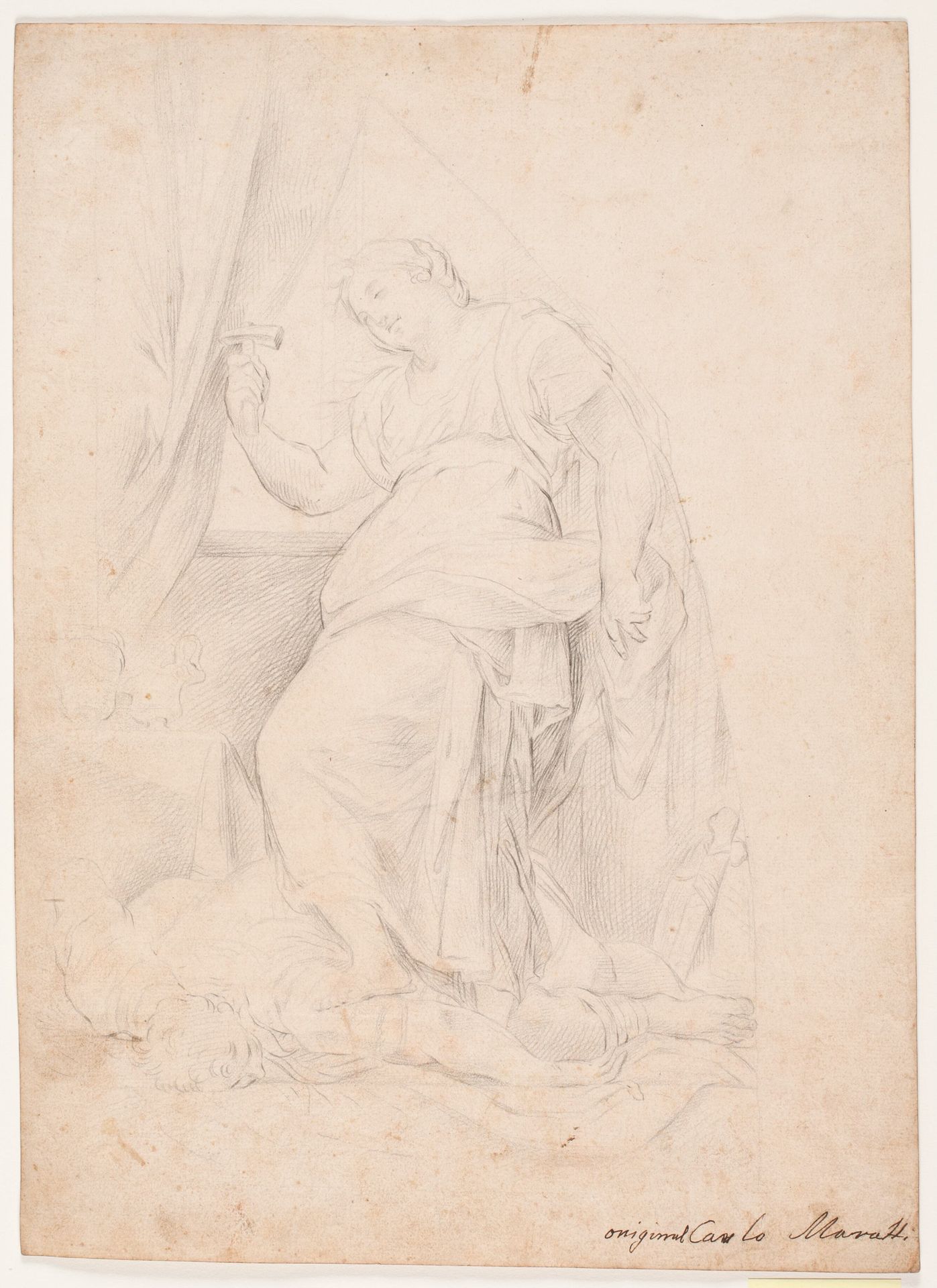 Jael dræber Sisara. Studie efter komposition af Carlo Maratti (Mezzetti, p. 345, nr. 150) by Hendrik Krock