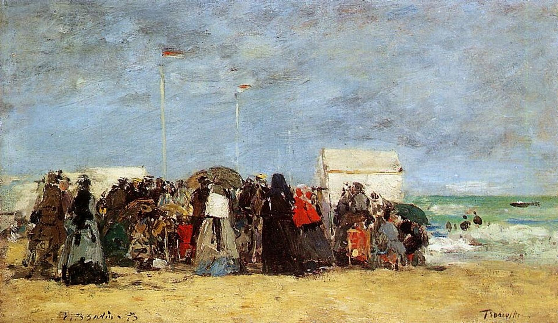 Beach Scene, Trouville by Eugène Boudin