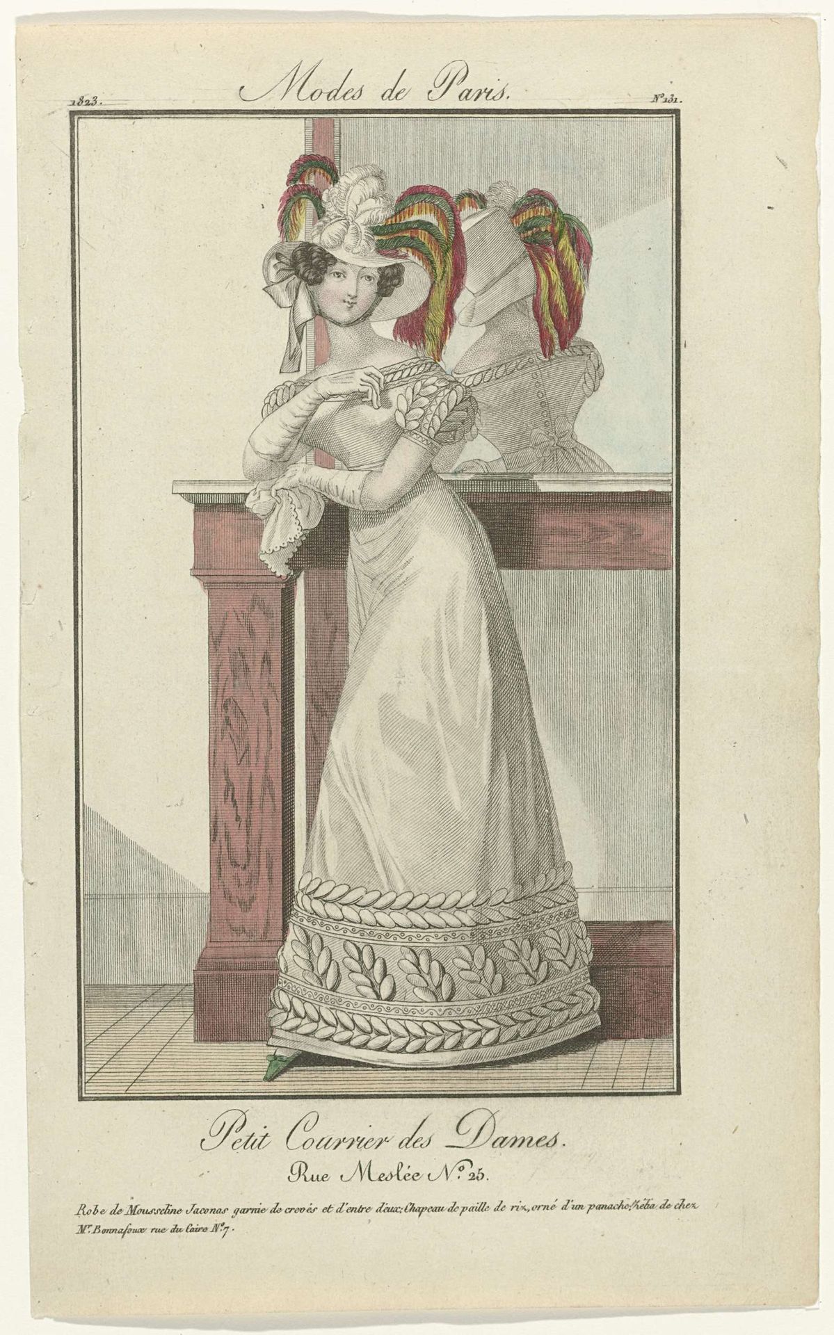 Petit Courrier des Dames, 1823, No. 131 : Robe de Mousselin (...) by Anonymous