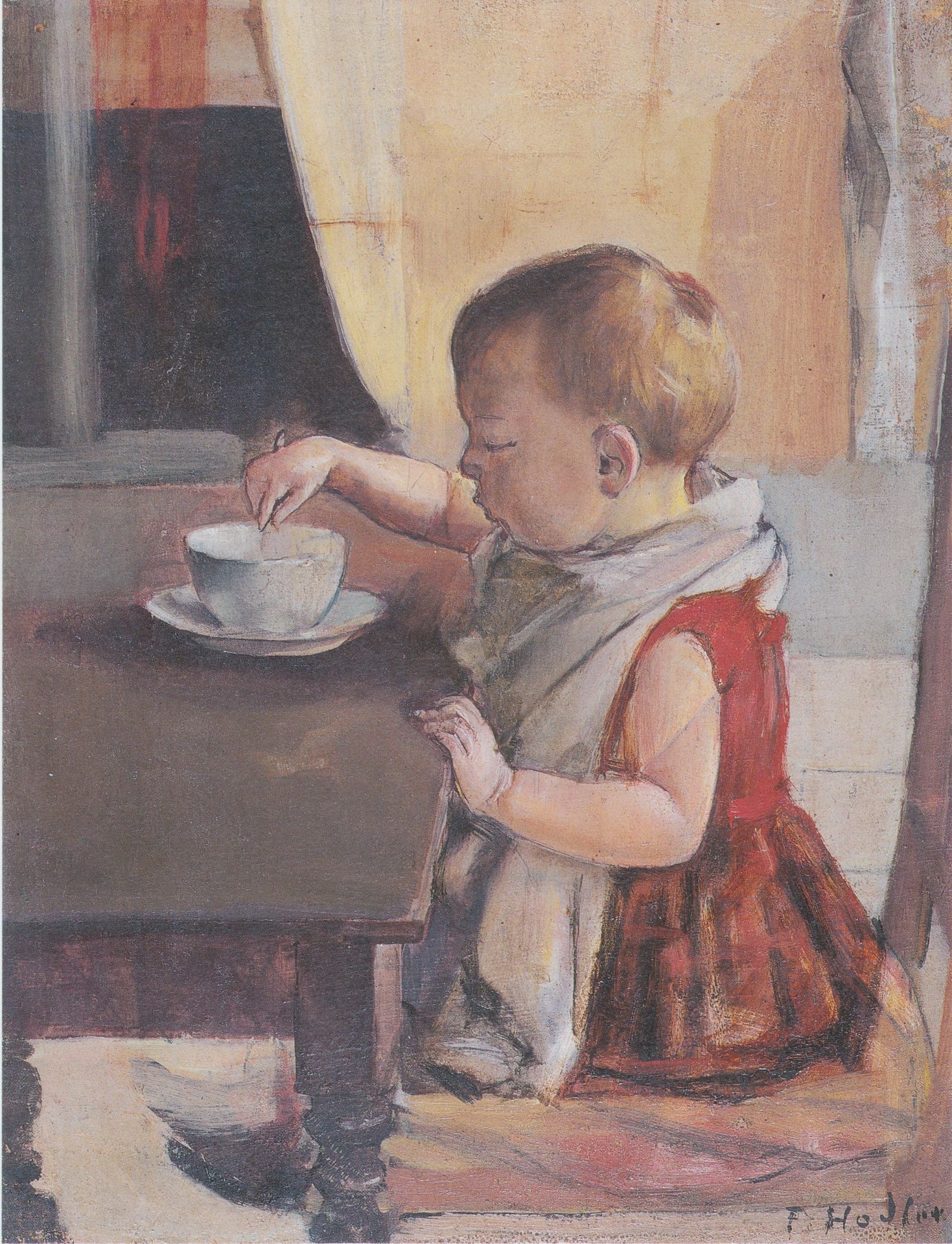 Child by the table by Ferdinand Hodler