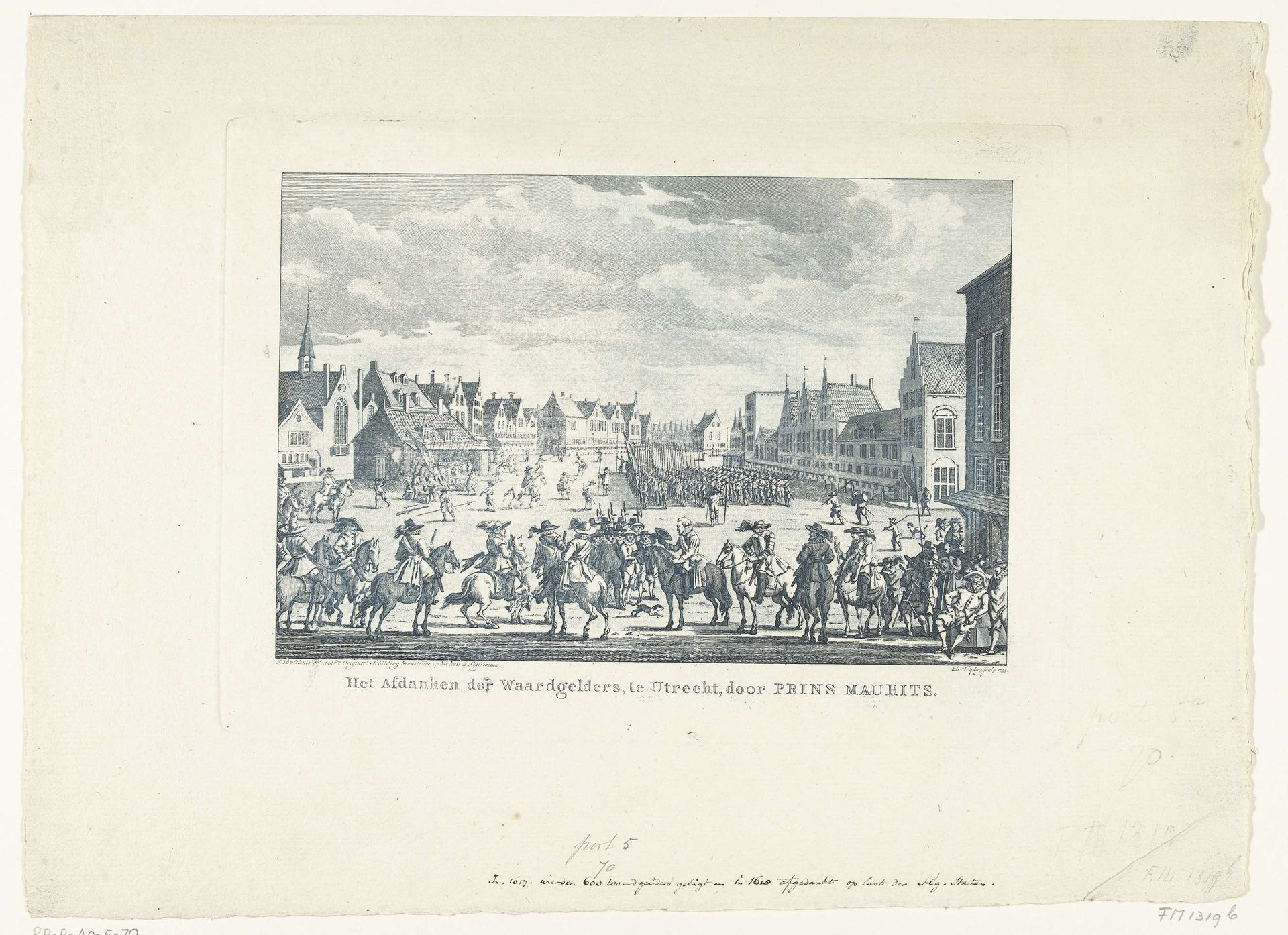 Het afdanken van de waardgelders te Utrecht, 1618 by Daniël Vrijdag