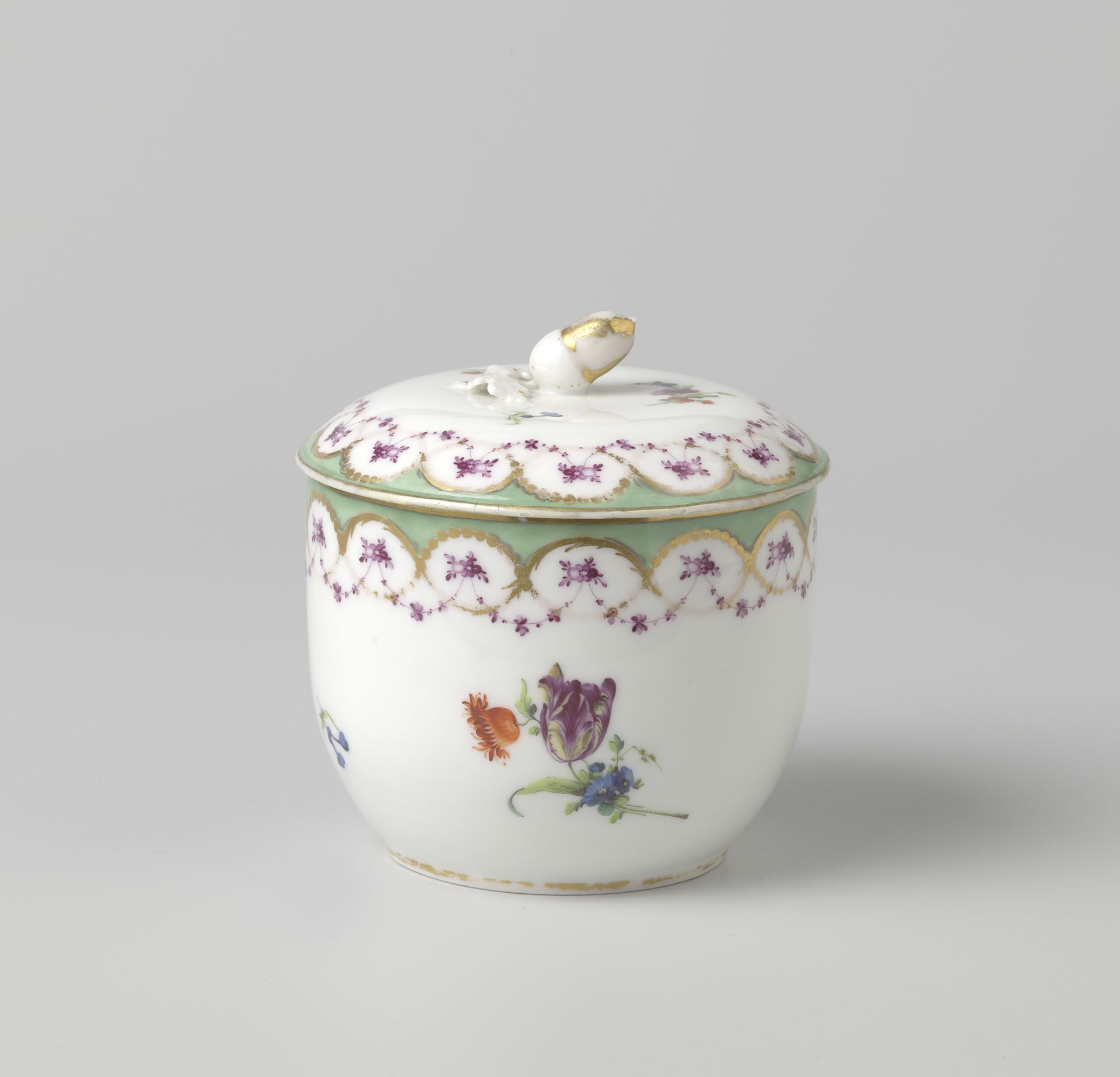 Deksel van suikerpot van theeservies by Loosdrecht