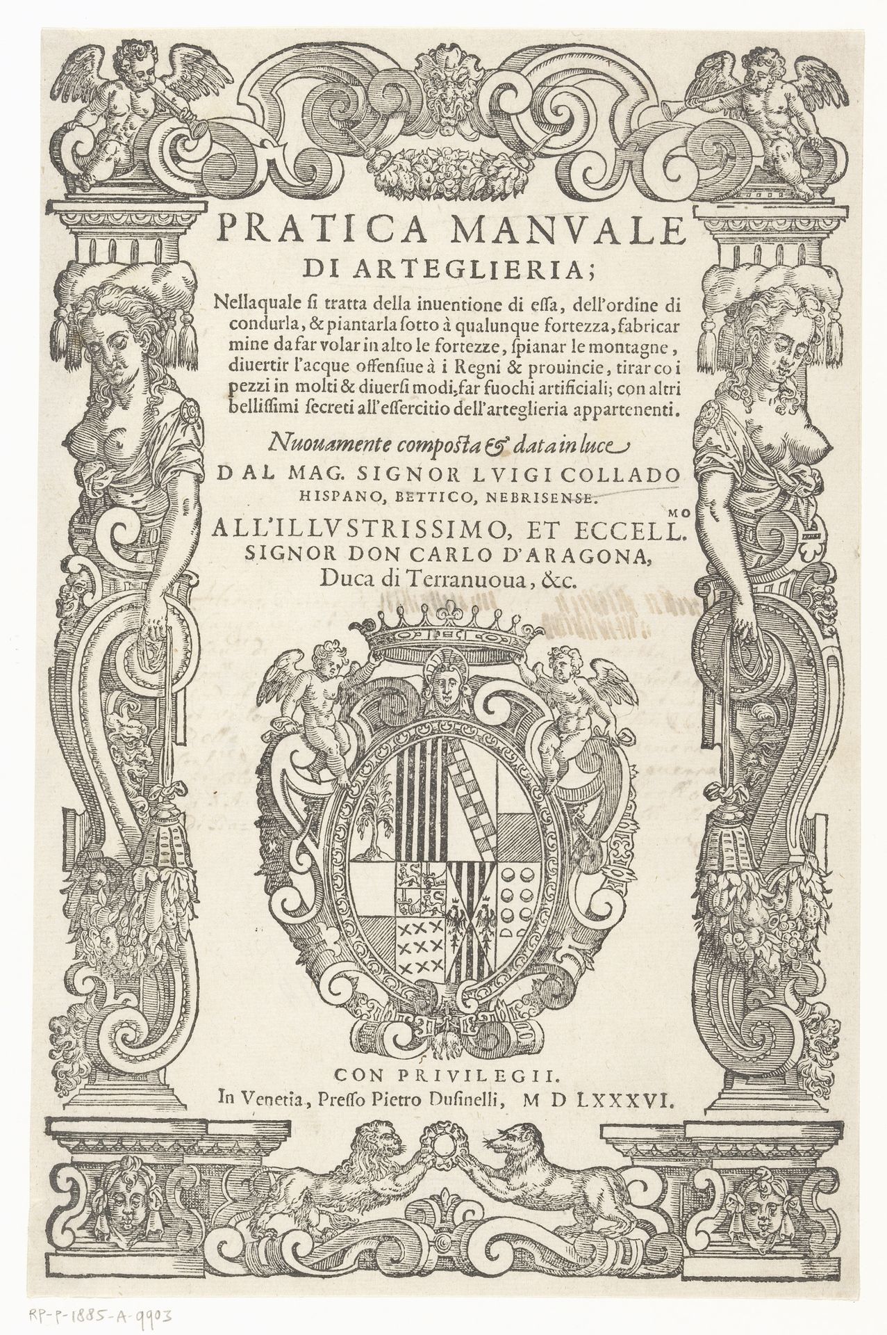 Kariatiden en een wapenschild by Anonymous