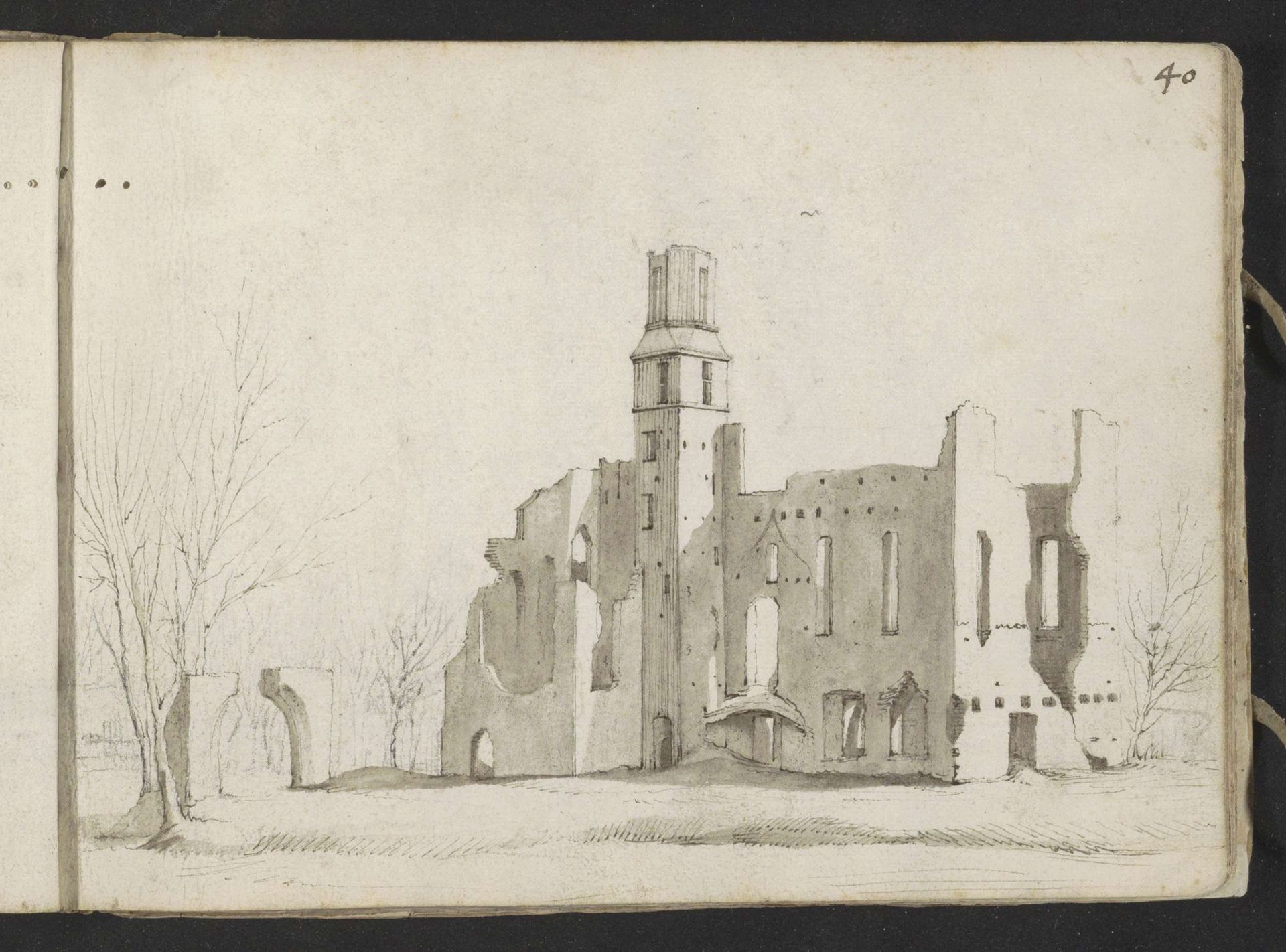Ruïne van Huis Kranenburg by Gerard ter (II) Borch