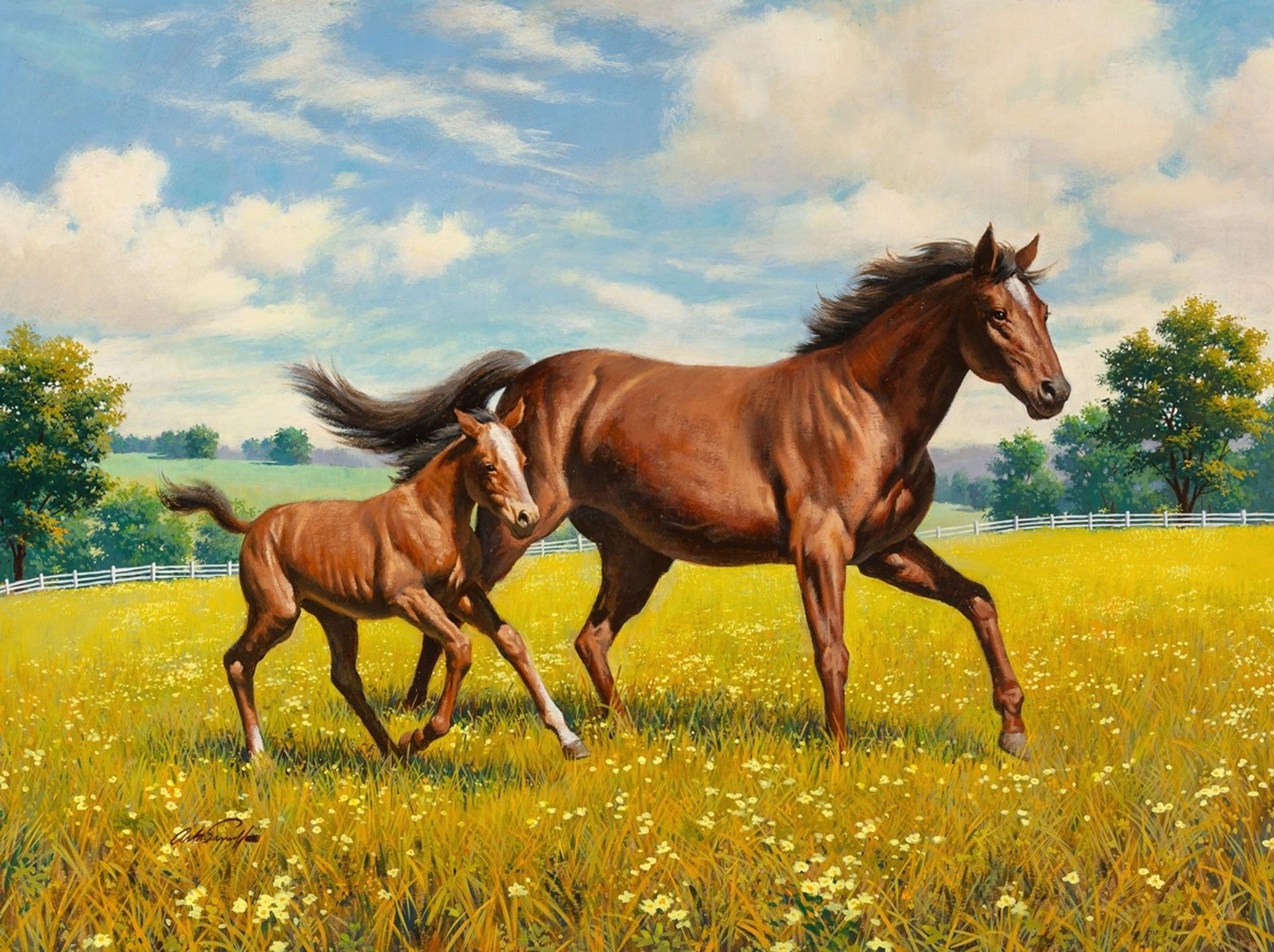 Mare and Foal by Arthur Saron Sarnoff
