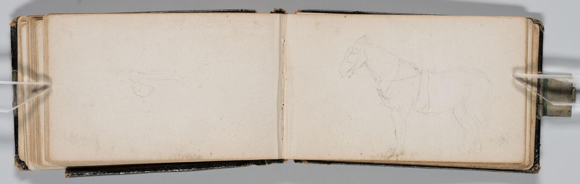 Horse; verso: Woman in Bonnet; Man in Hat by Sanford Robinson Gifford