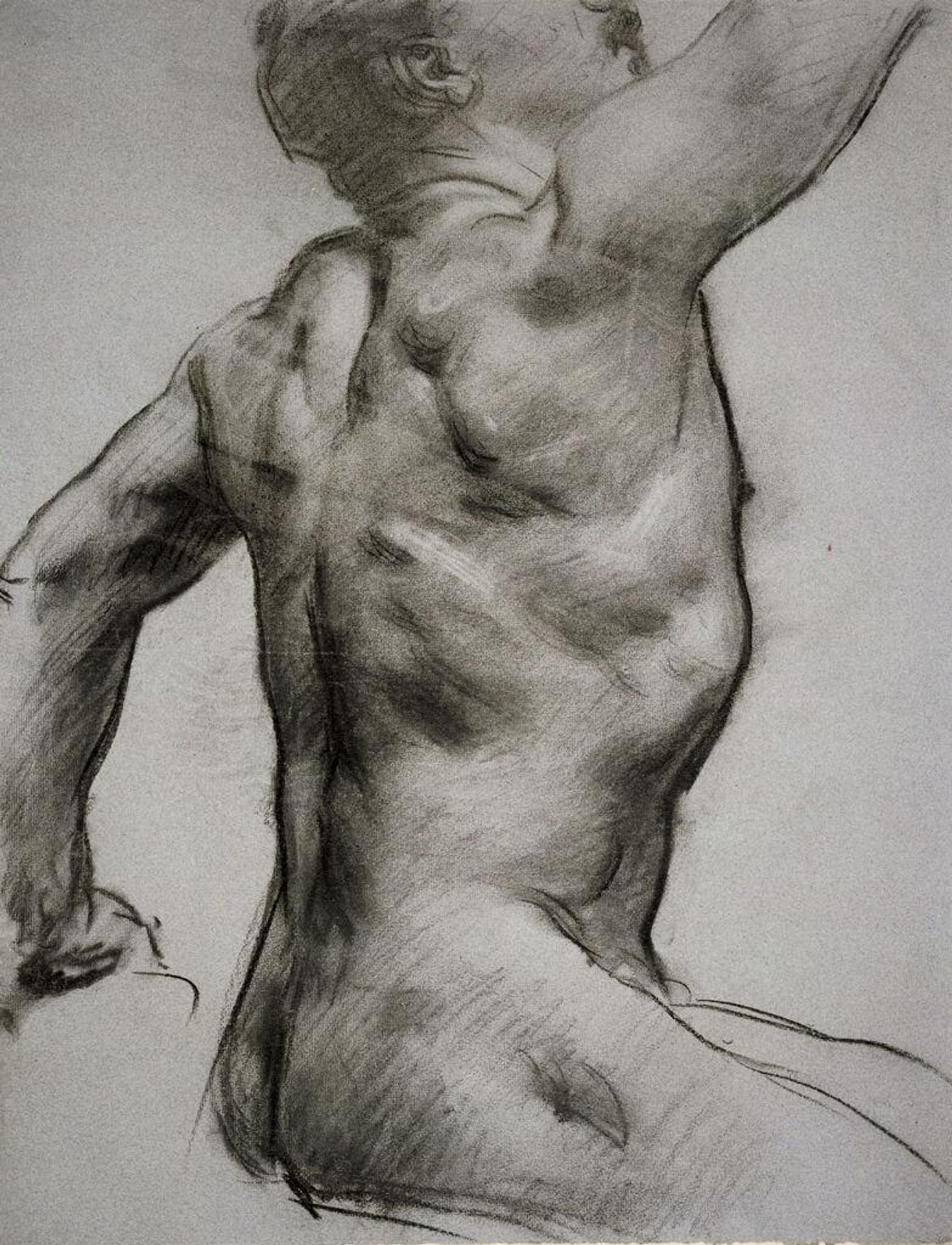 Torso of a Male Nude with Arm Raised by John Singer Sargent