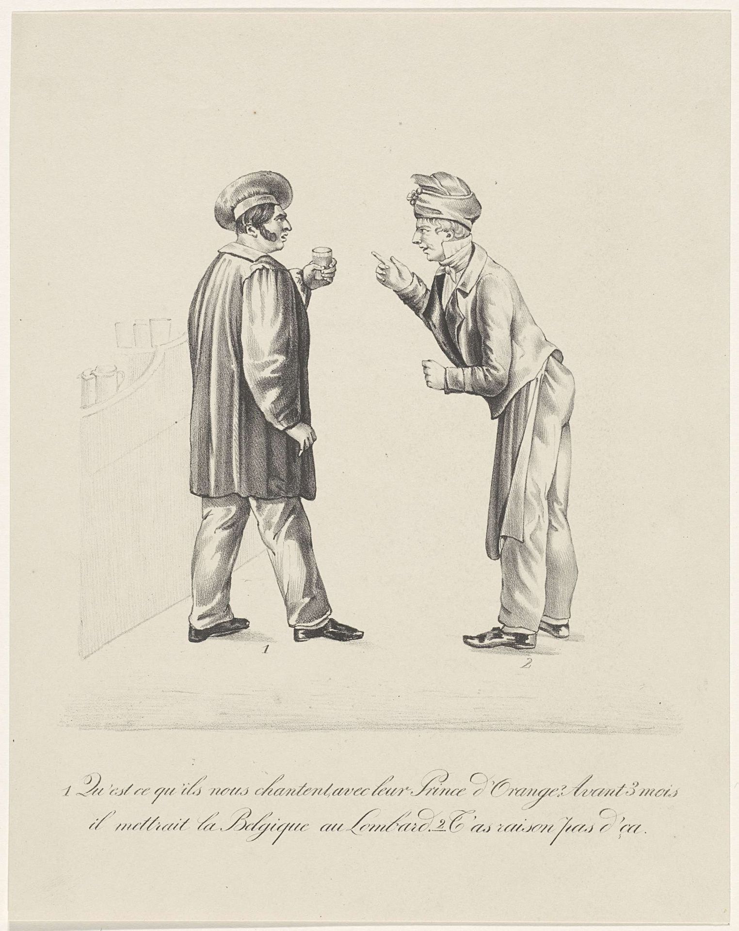 Spotprent op de pogingen om de kroonprins tot koning van België te doen verkiezen, 1830 by Anonymous