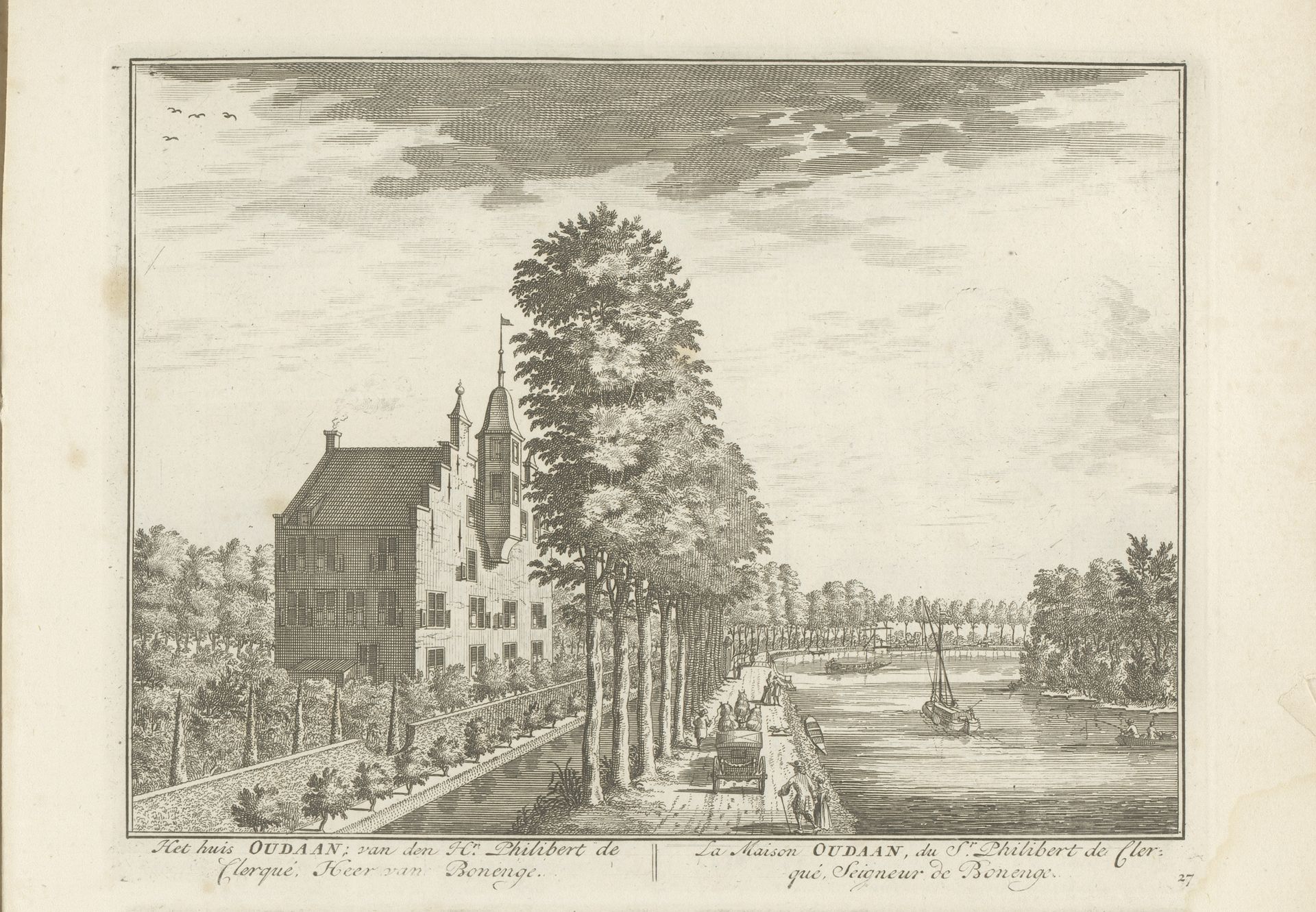 Gezicht op de ridderhofstad Oudaan aan de Vecht by Daniël Stopendaal
