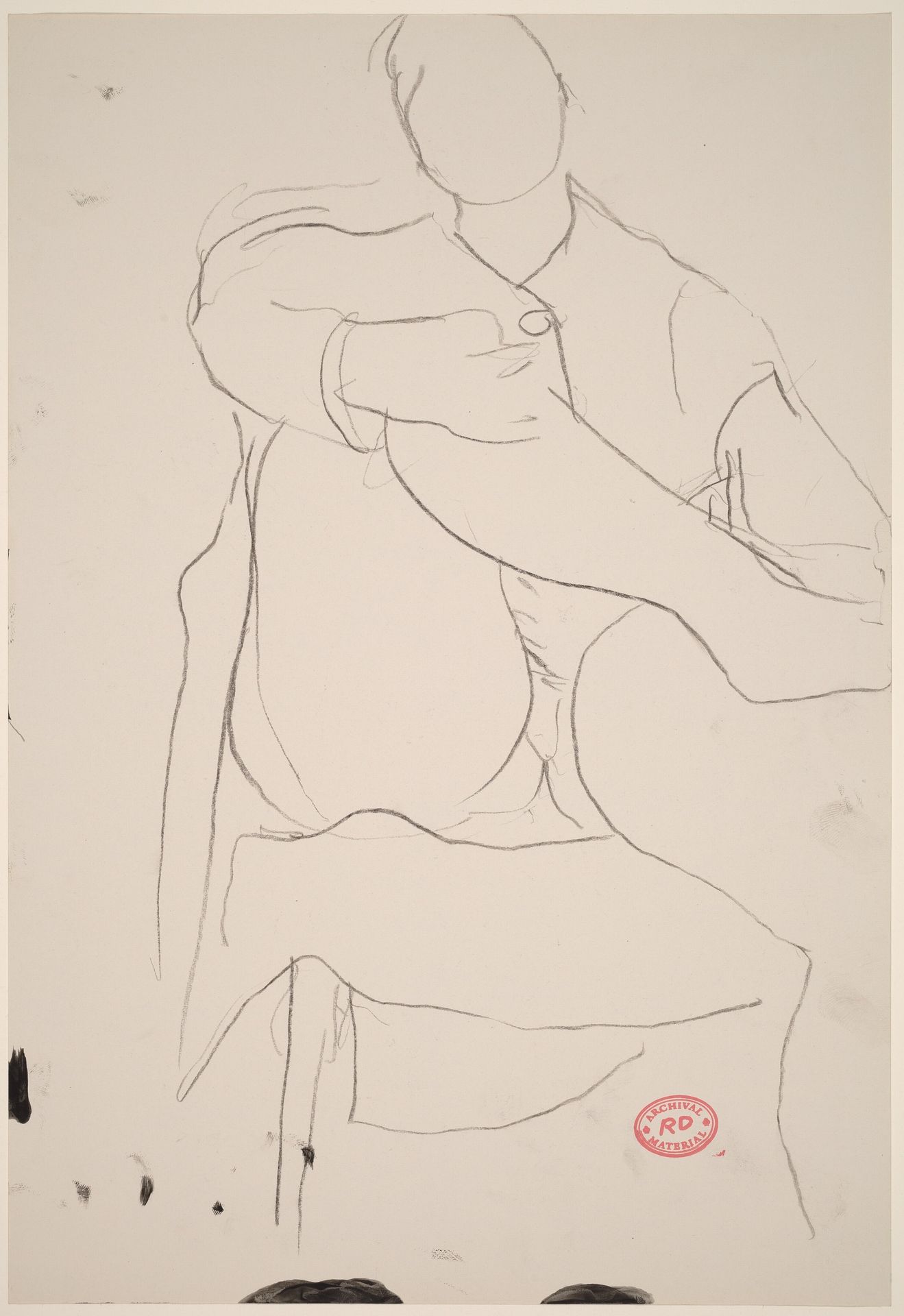 Untitled [figure seated in chair with leg crossed] by Richard Diebenkorn