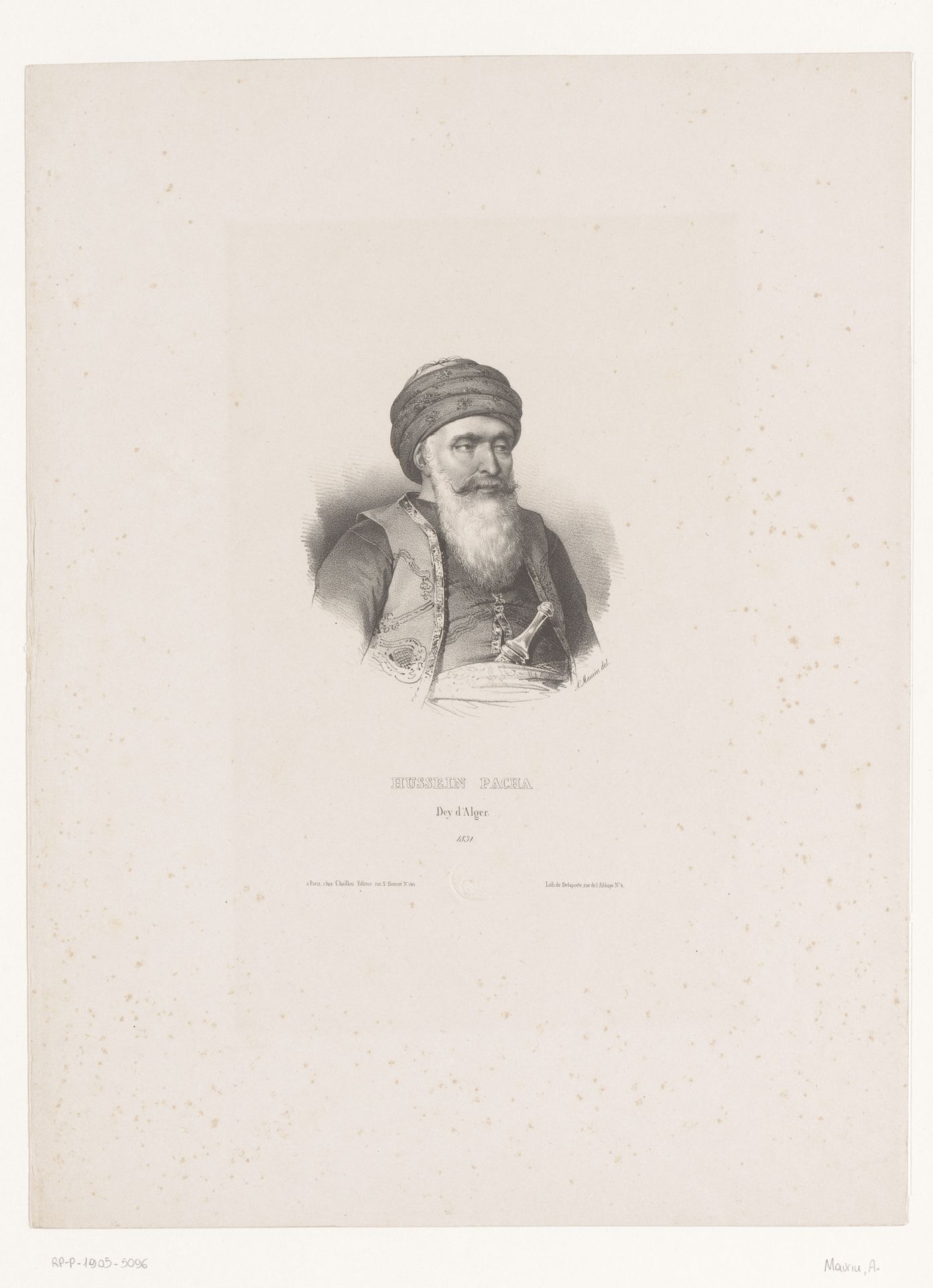 Portret van Hussein Dey by Antoine Maurin