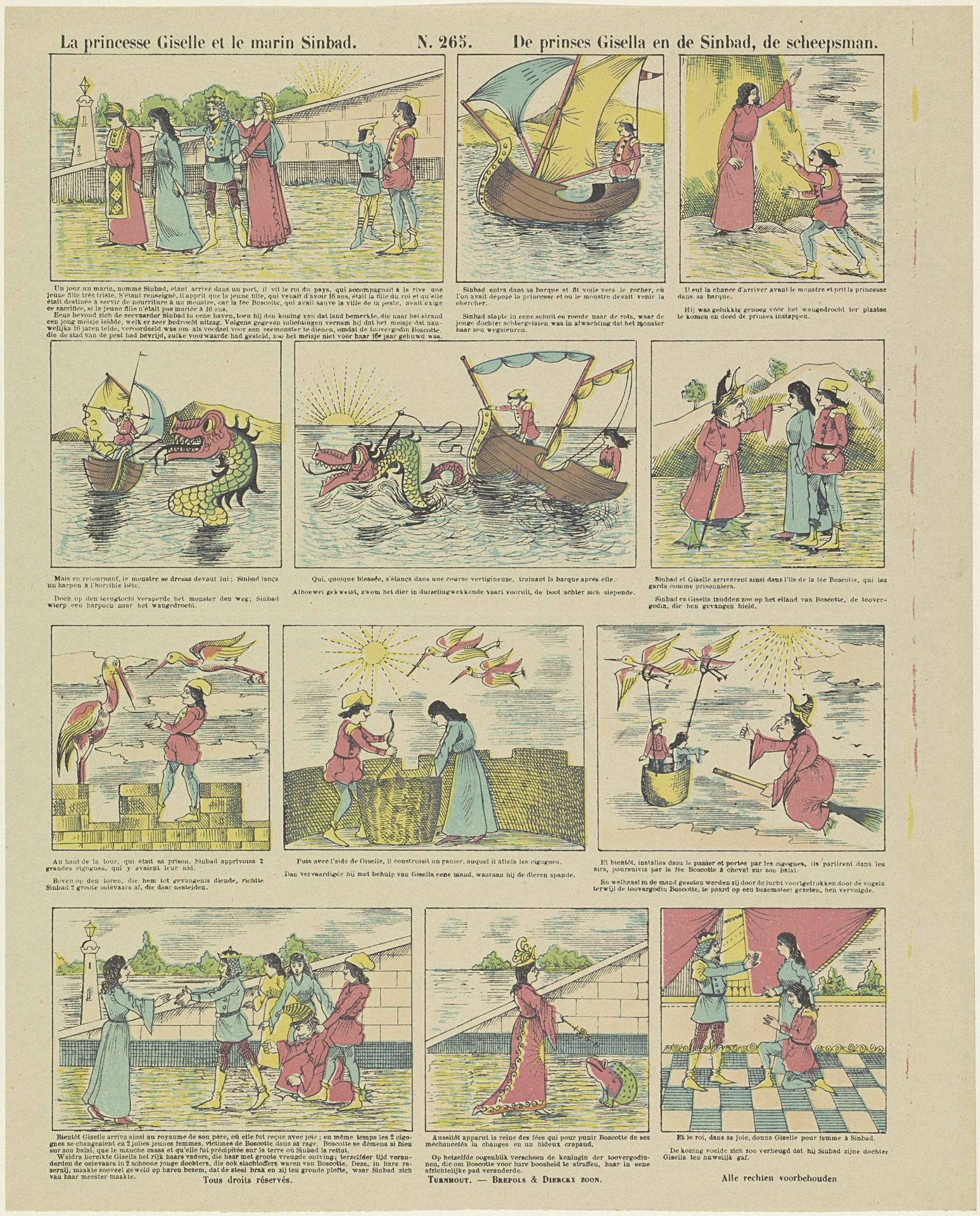 La princesse Giselle et le marin Sinbad / De prinses Gisella en de Sinbad, de scheepsman by Brepols & Dierckx zoon