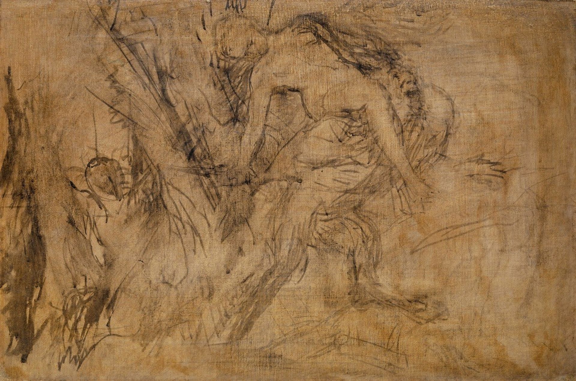 Study for ‘Nymph on the Shoulders of Pan’ by Arnold Böcklin