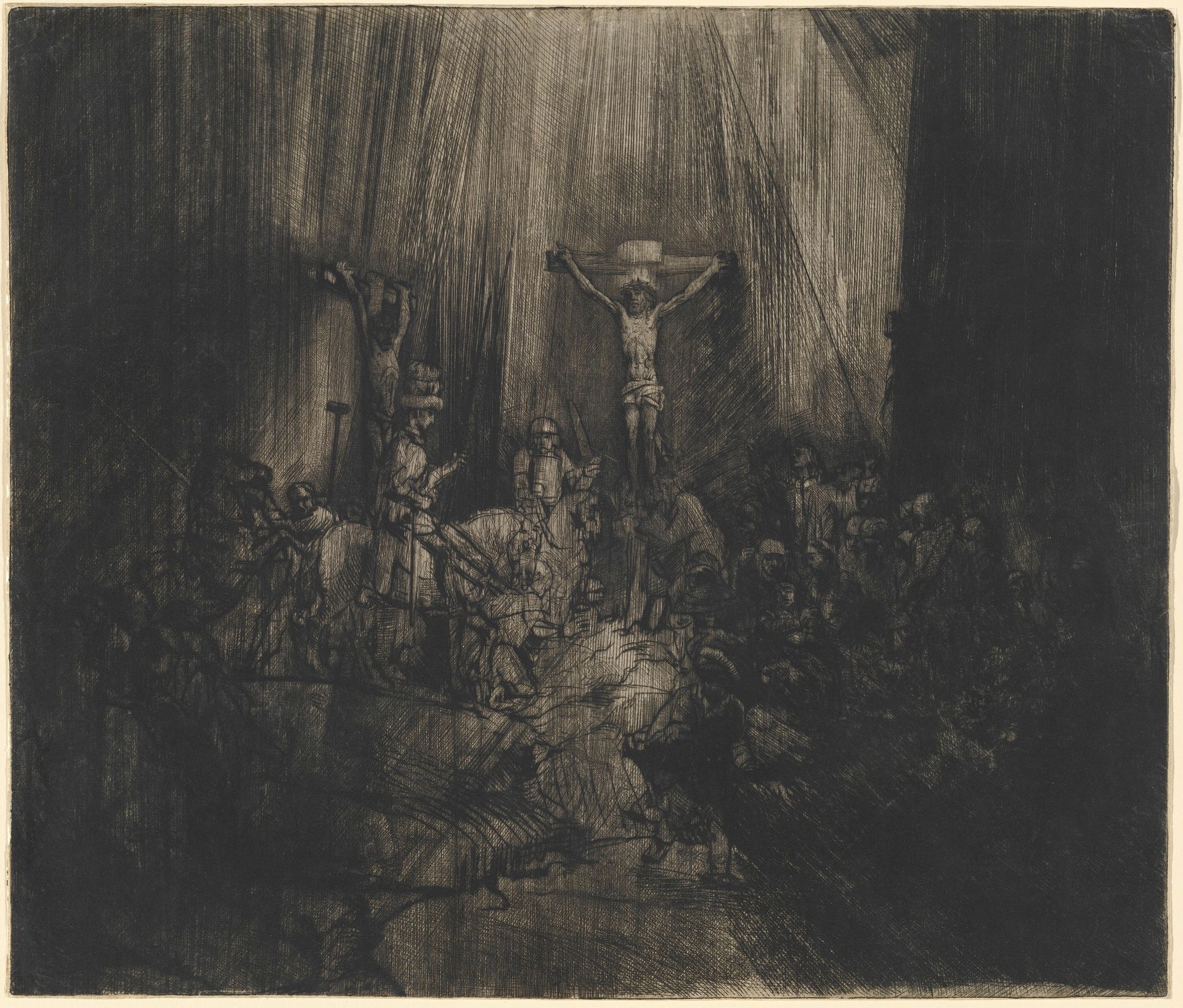Christ Crucified between the Two Thieves (The Three Crosses) by Rembrandt van Rijn