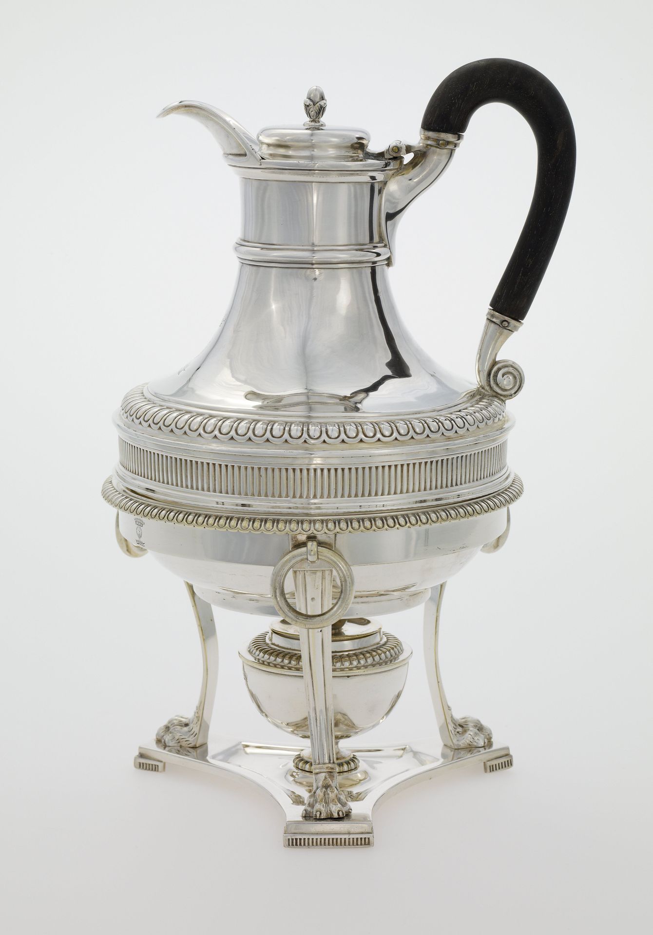 Hot water jug with warming stand by Paul Storr