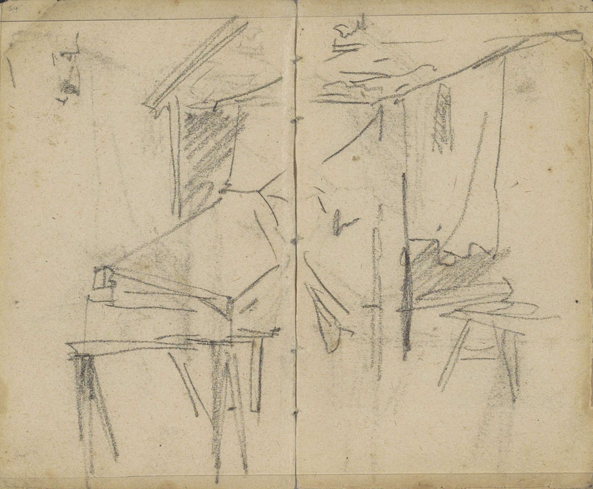 Studie, mogelijk van een kraam of tent by George Hendrik Breitner