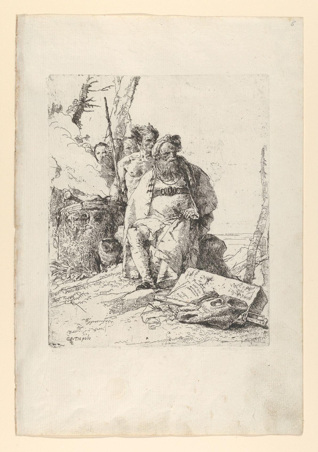 Magician with four Figures near a smoking Altar, from the Scherzi by Giovanni Battista Tiepolo
