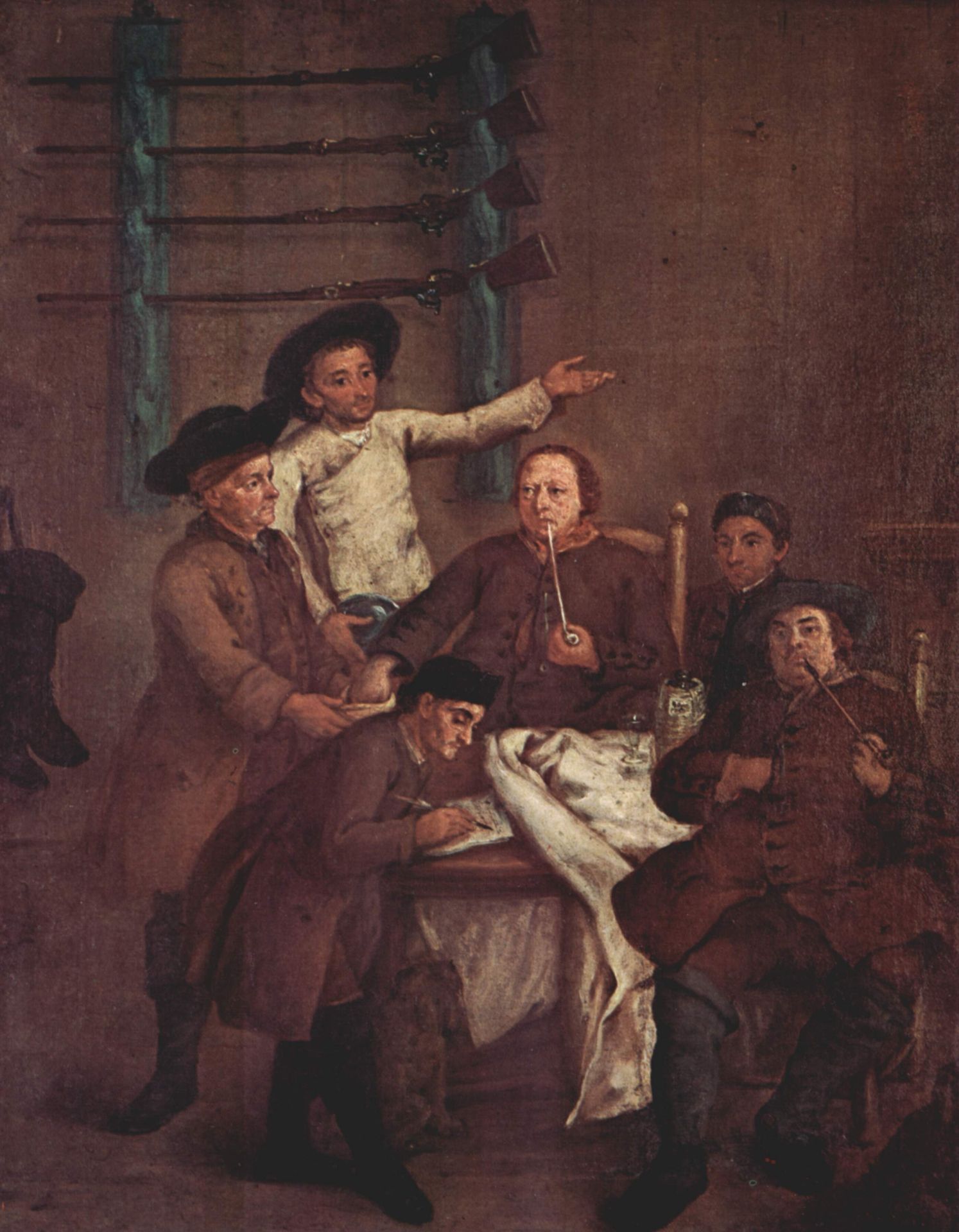The Hunters Drawing Numbers by Pietro Longhi