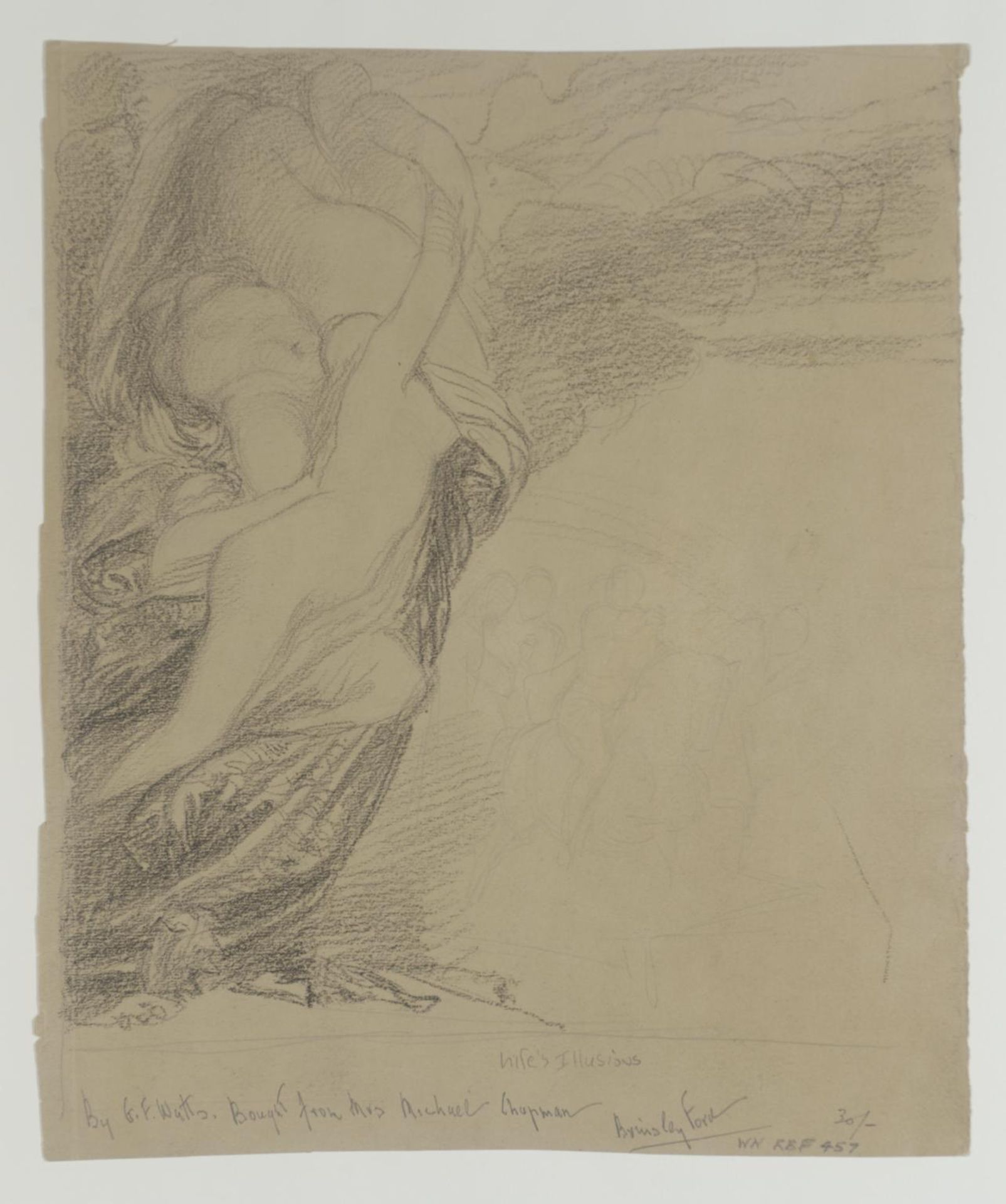 Study for ‘Life’s Illusions’. Verso: Study for ‘Life’s Illusions’ by George Frederic Watts