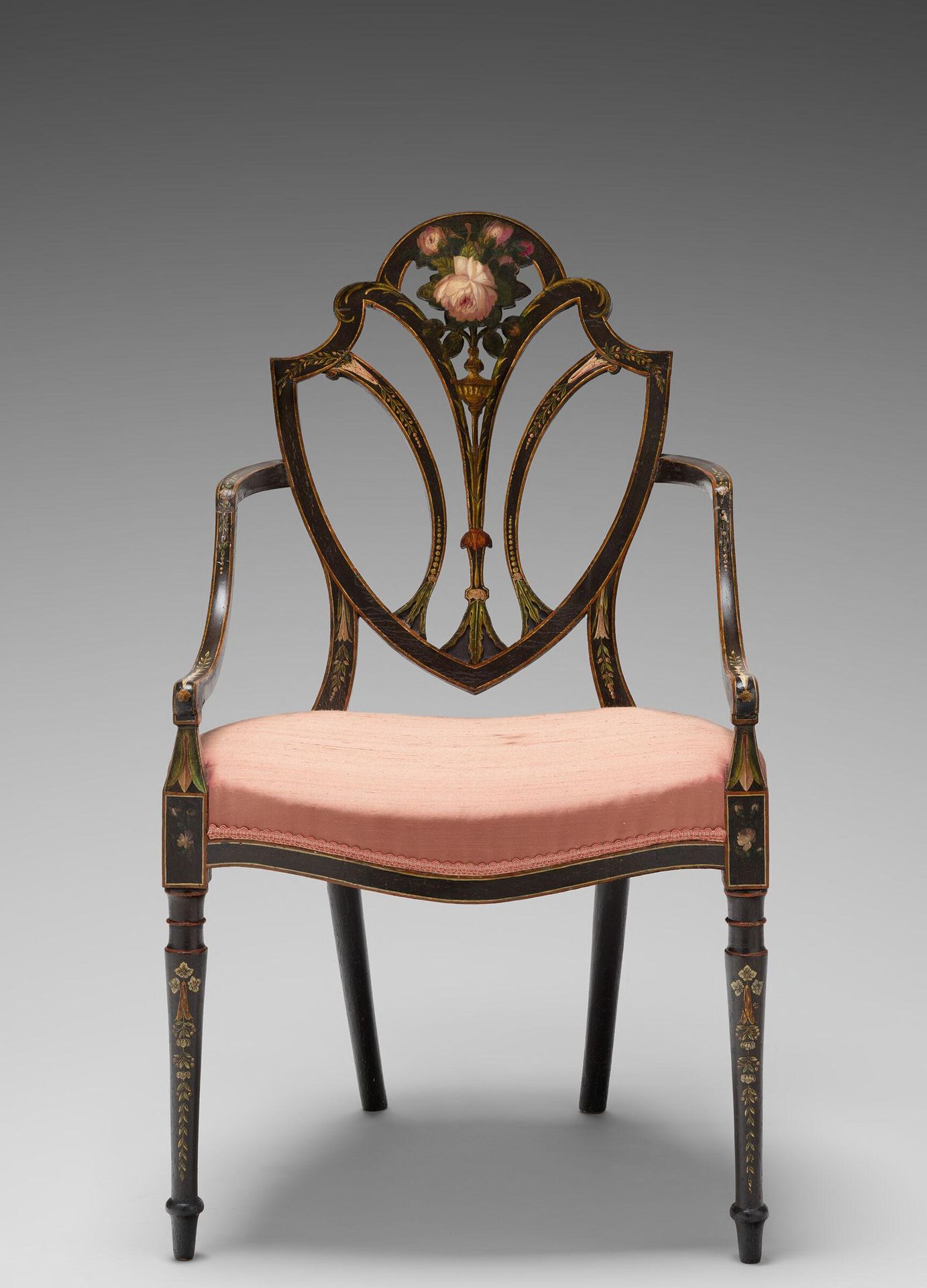 Shield-Back Armchair (one of a pair) by Manufactured by George Seddon, Sons, & Shackleton
