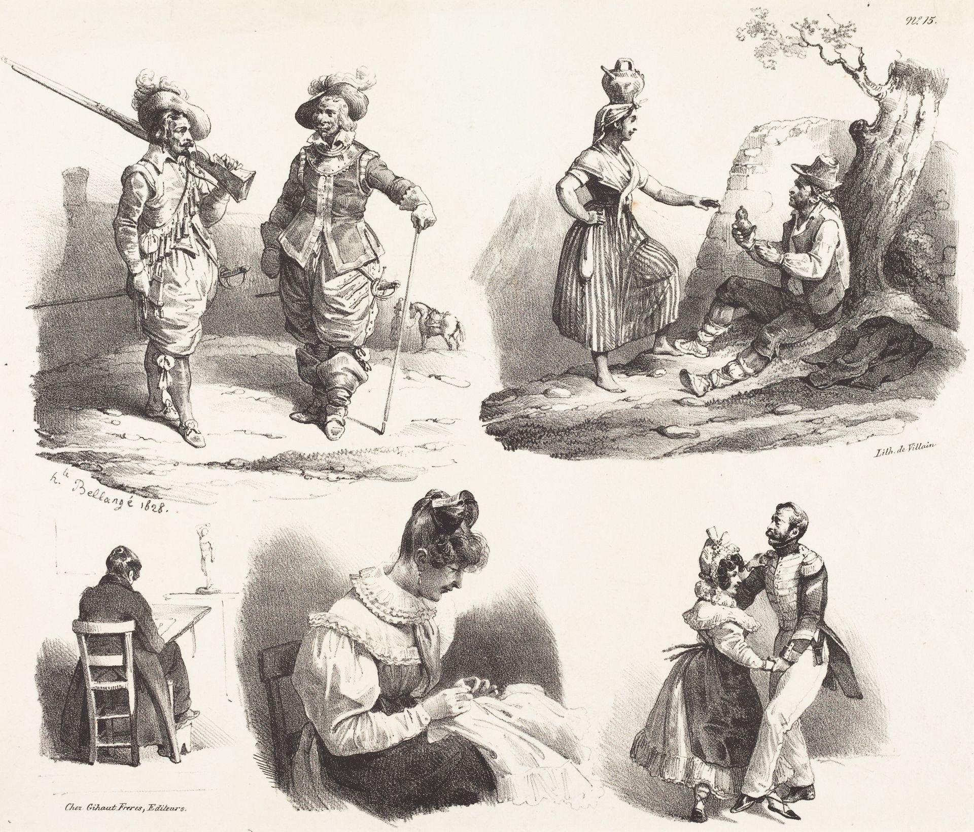 Five Vignettes by Hippolyte Bellangé
