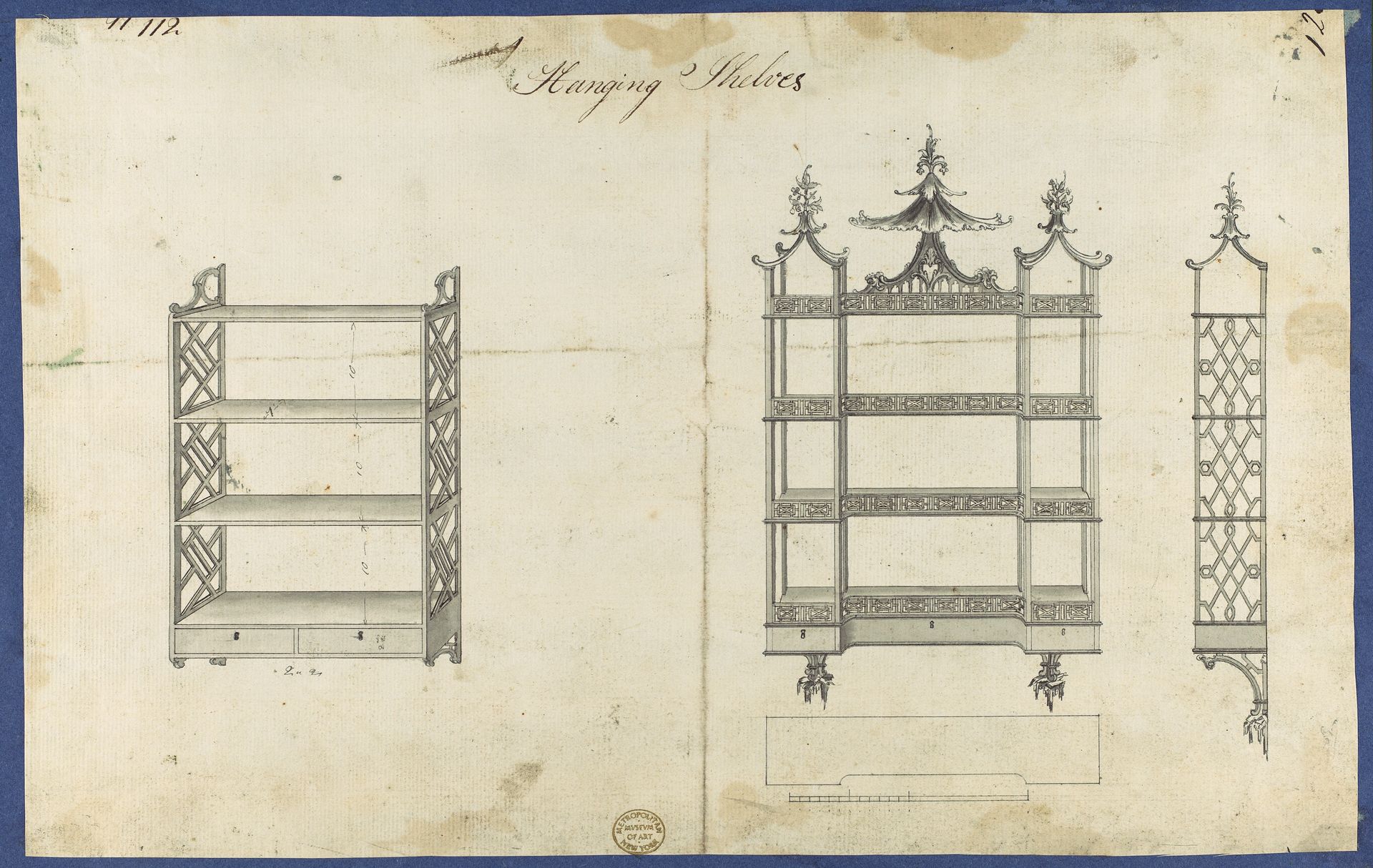 Hanging Shelves, from Chippendale Drawings, Vol. II by Thomas Chippendale