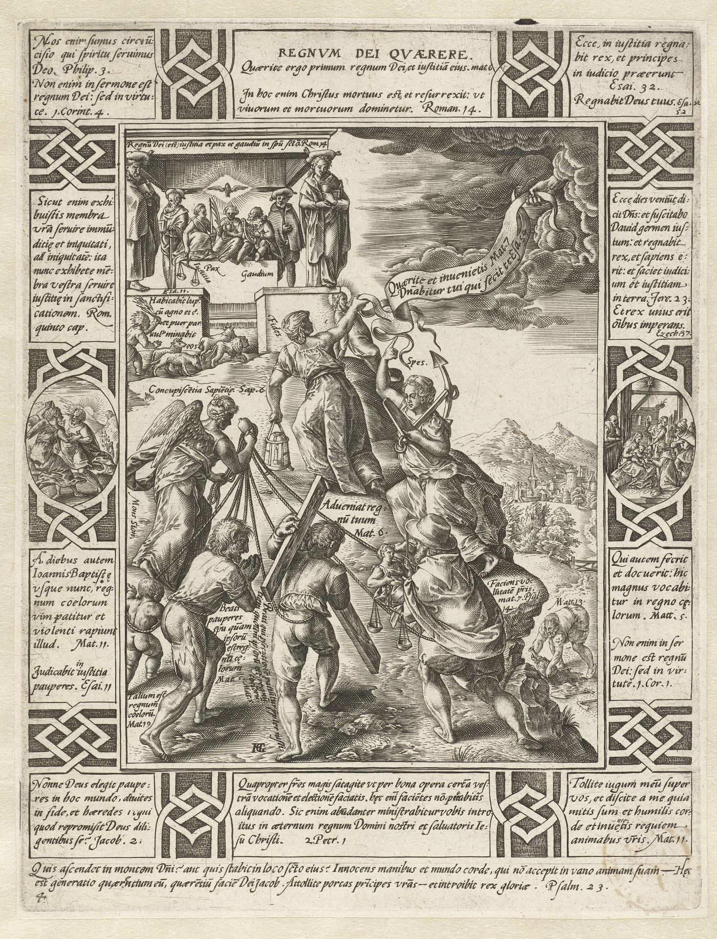 Zoektocht naar het Koninkrijk Gods by Hendrick Goltzius
