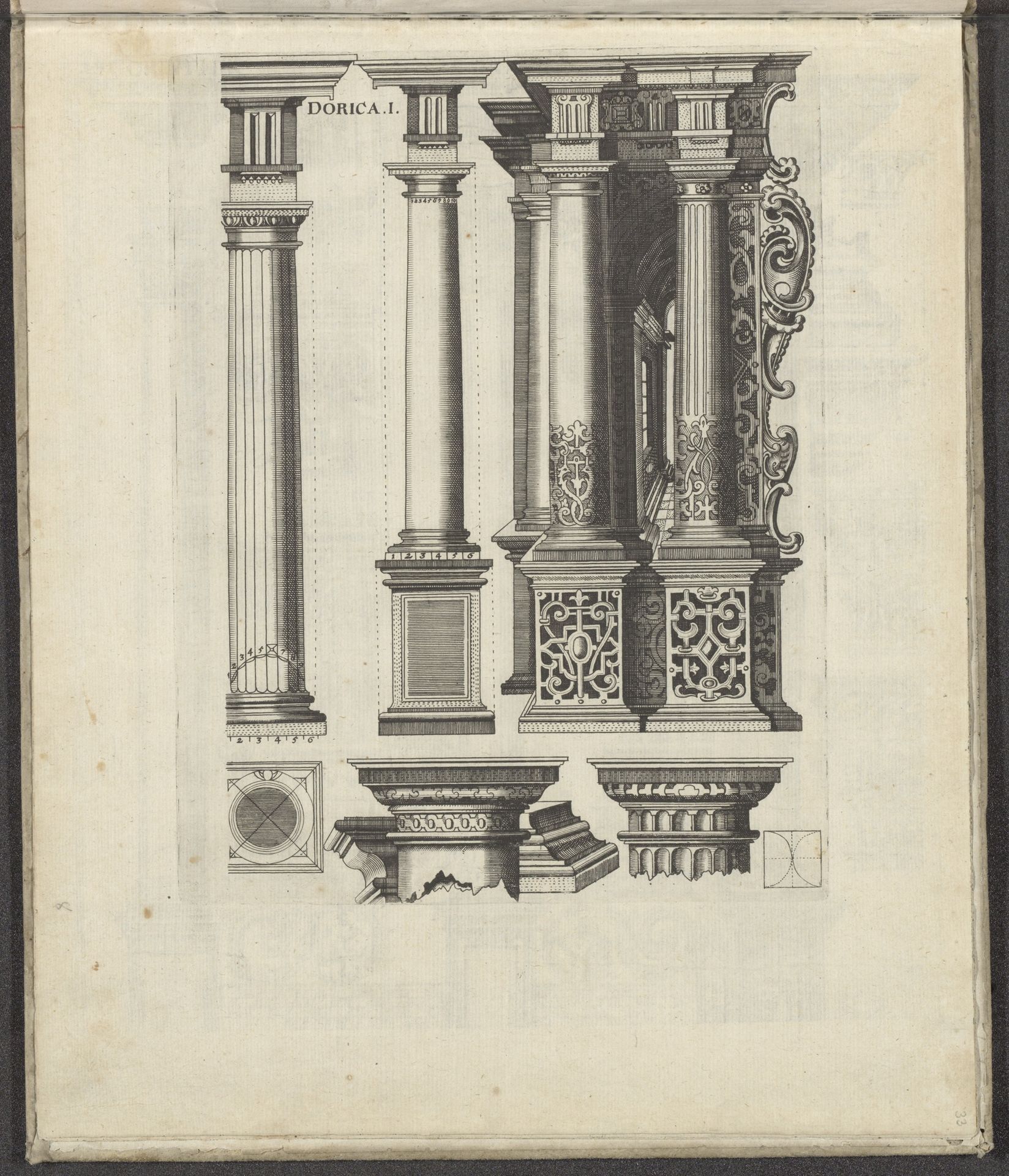 Zuilen van de Dorische orde by Johann Christoph Feinlein