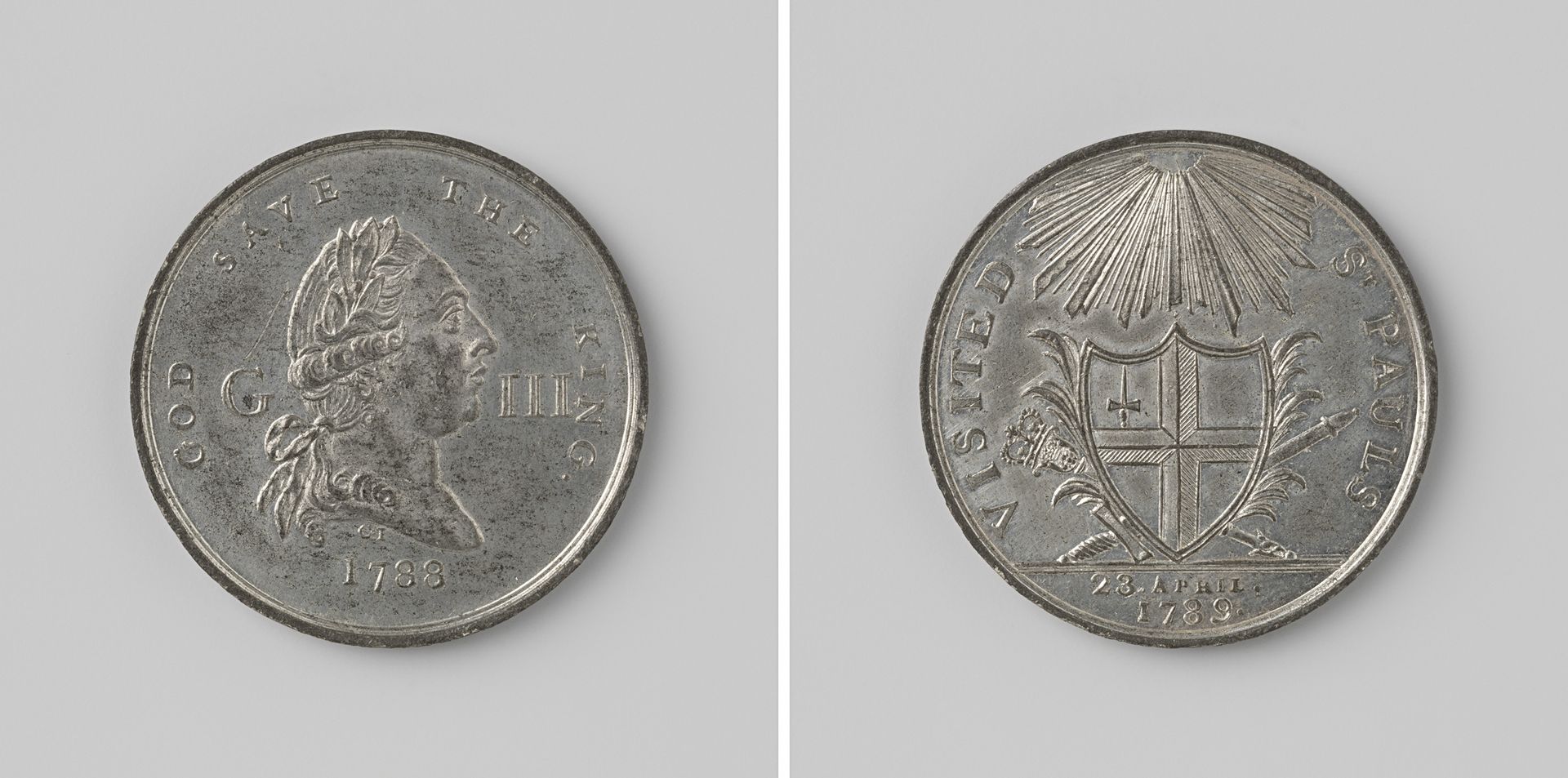 Bezoek van George III, koning van Engeland aan St. Paul's Cathedral by Monogrammist CI (medailleur)