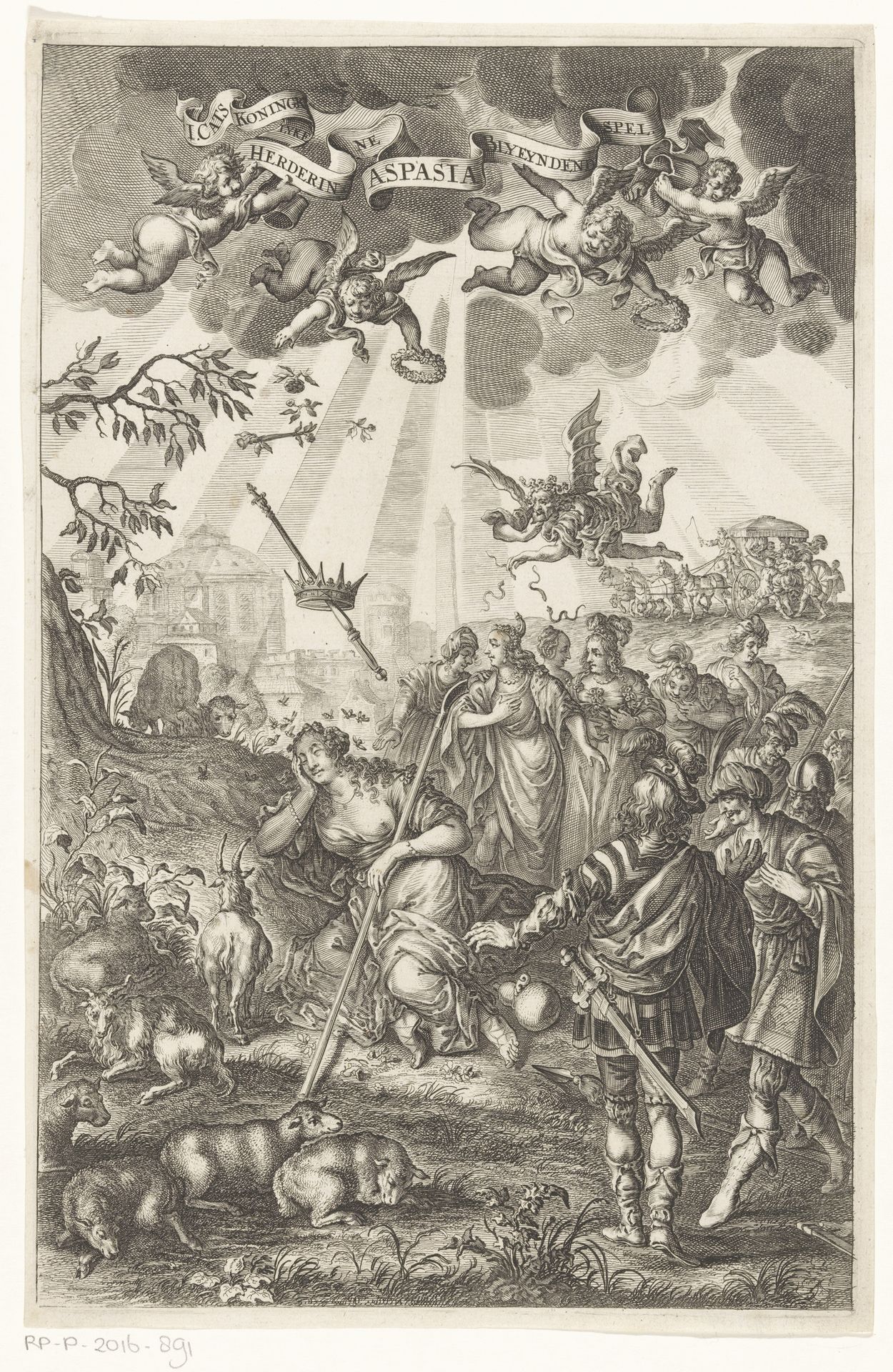 Aspasia slapend by Salomon Savery