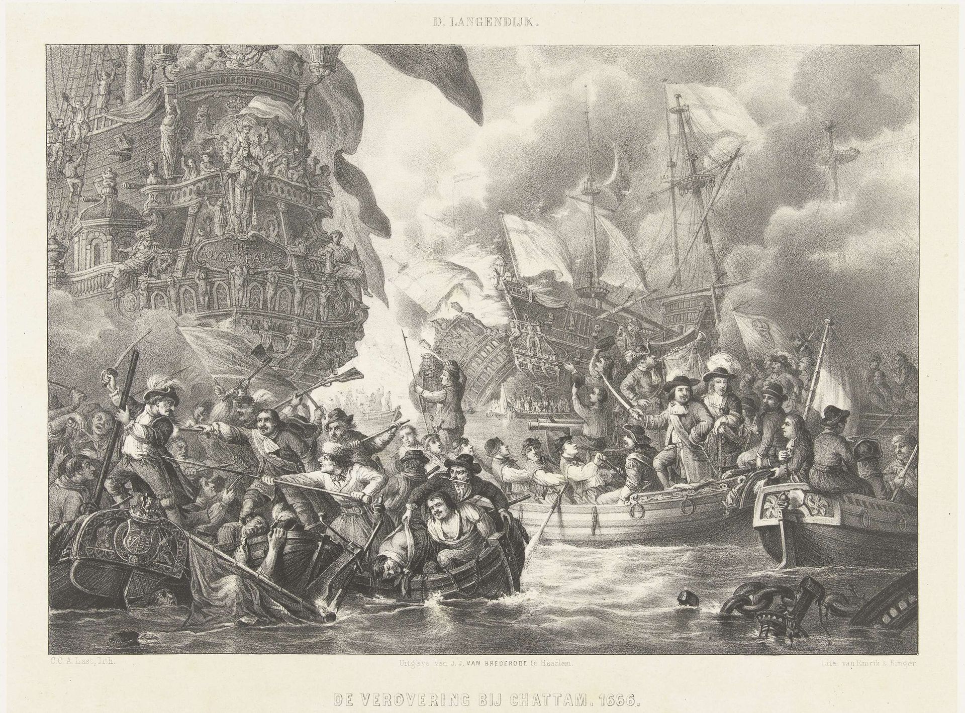 De Tocht naar Chatham en de verovering van de Royal Charles, 1667 by Carel Christiaan Antony Last