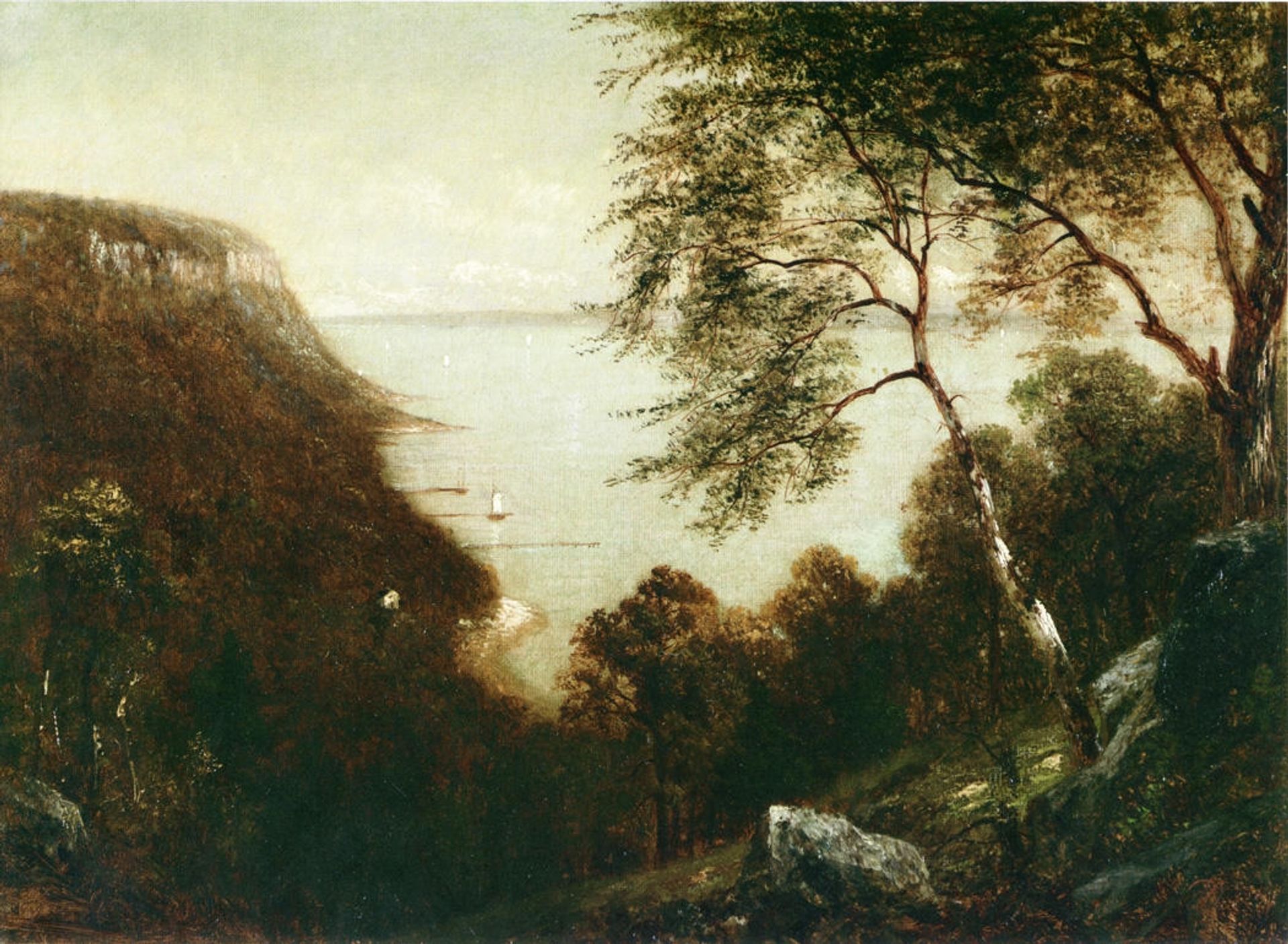 View of Palisades, Hudson River by David Johnson