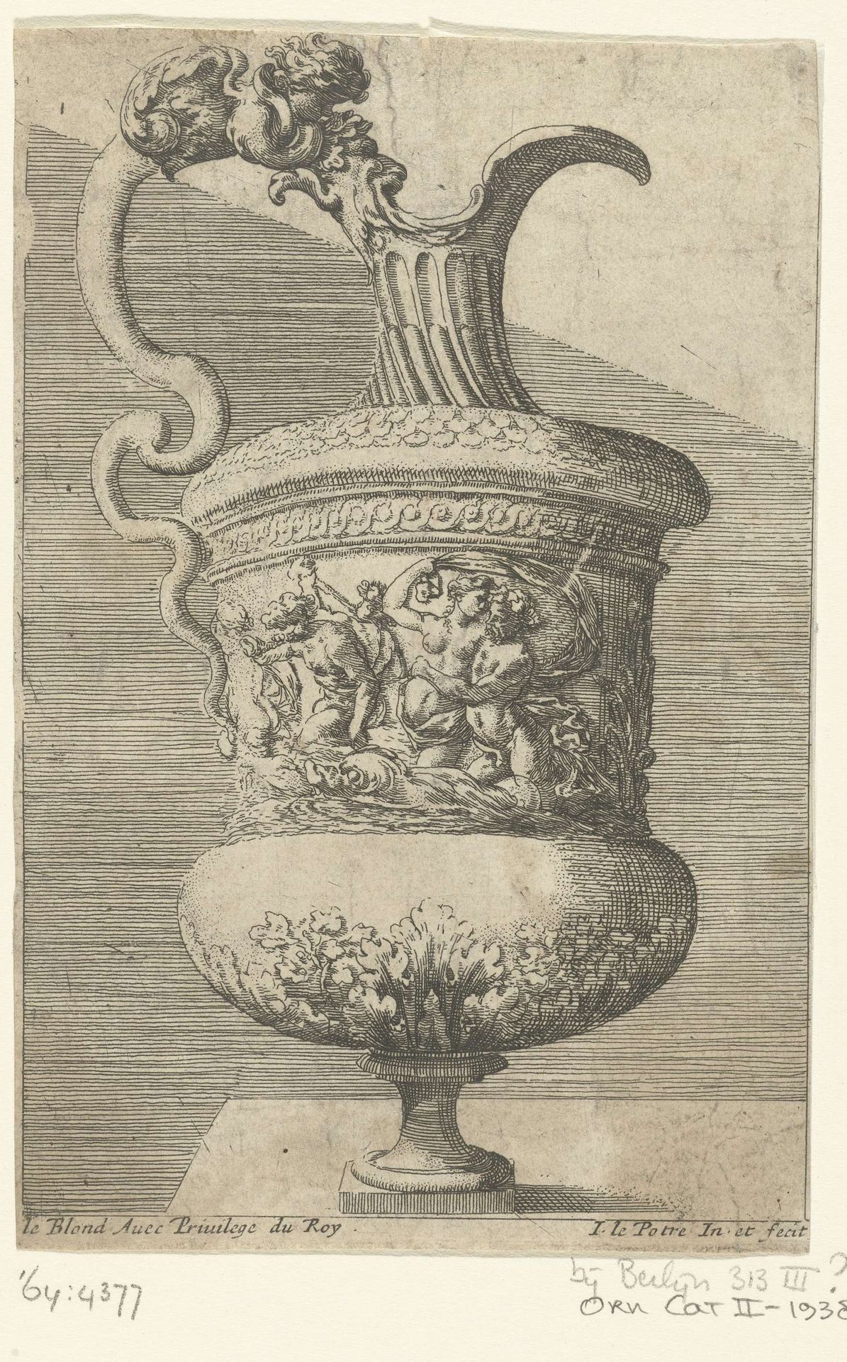 Schenkkan met tuit naar rechts by Jean Lepautre