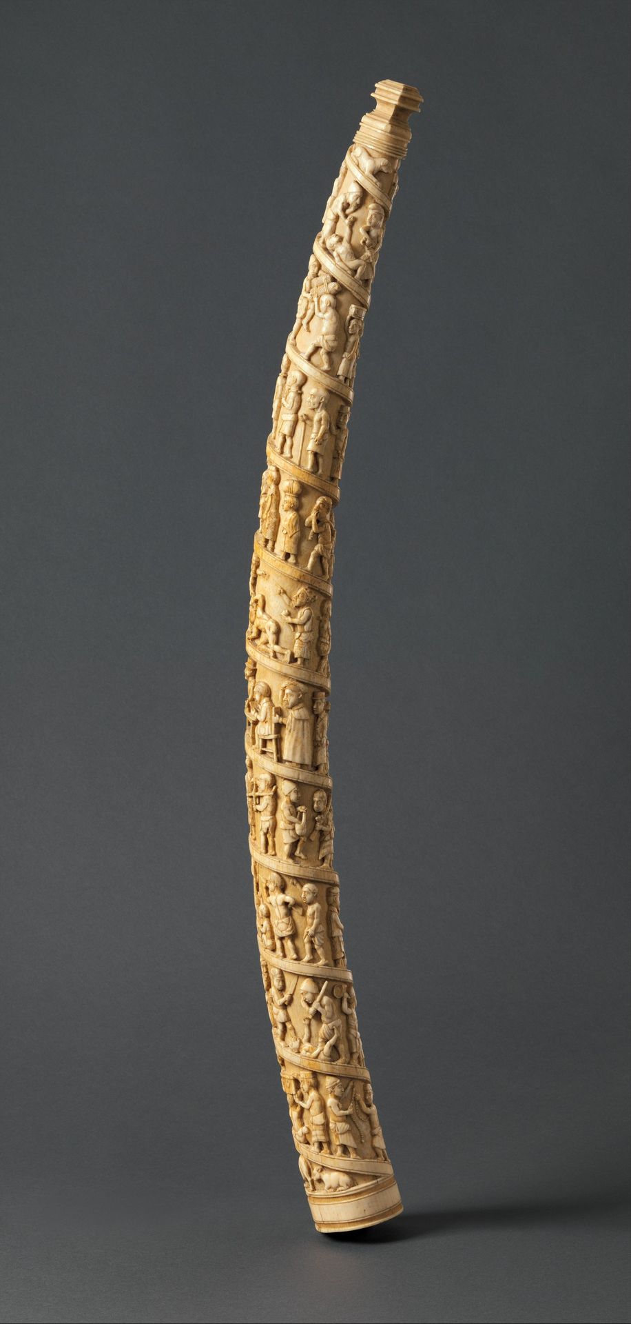 Tusk with Figurative Relief by Kongo artist