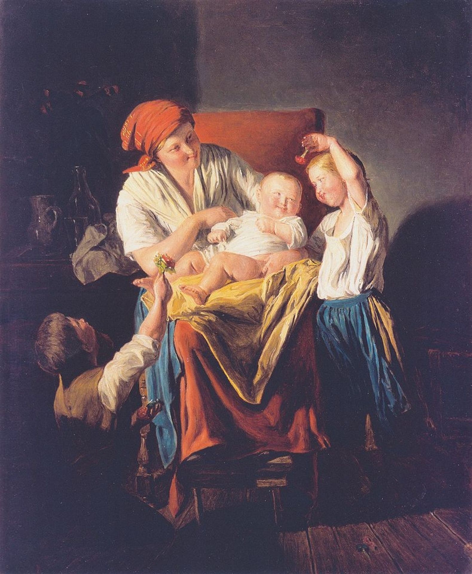 Mothers joy by Ferdinand Georg Waldmüller