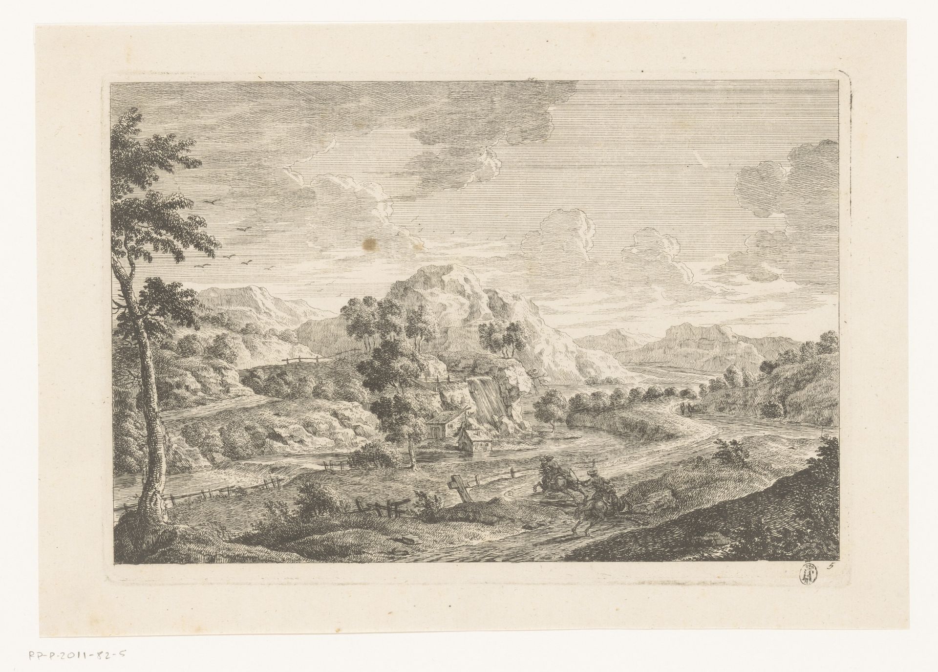 Landschap met graf by Monogrammist MEG