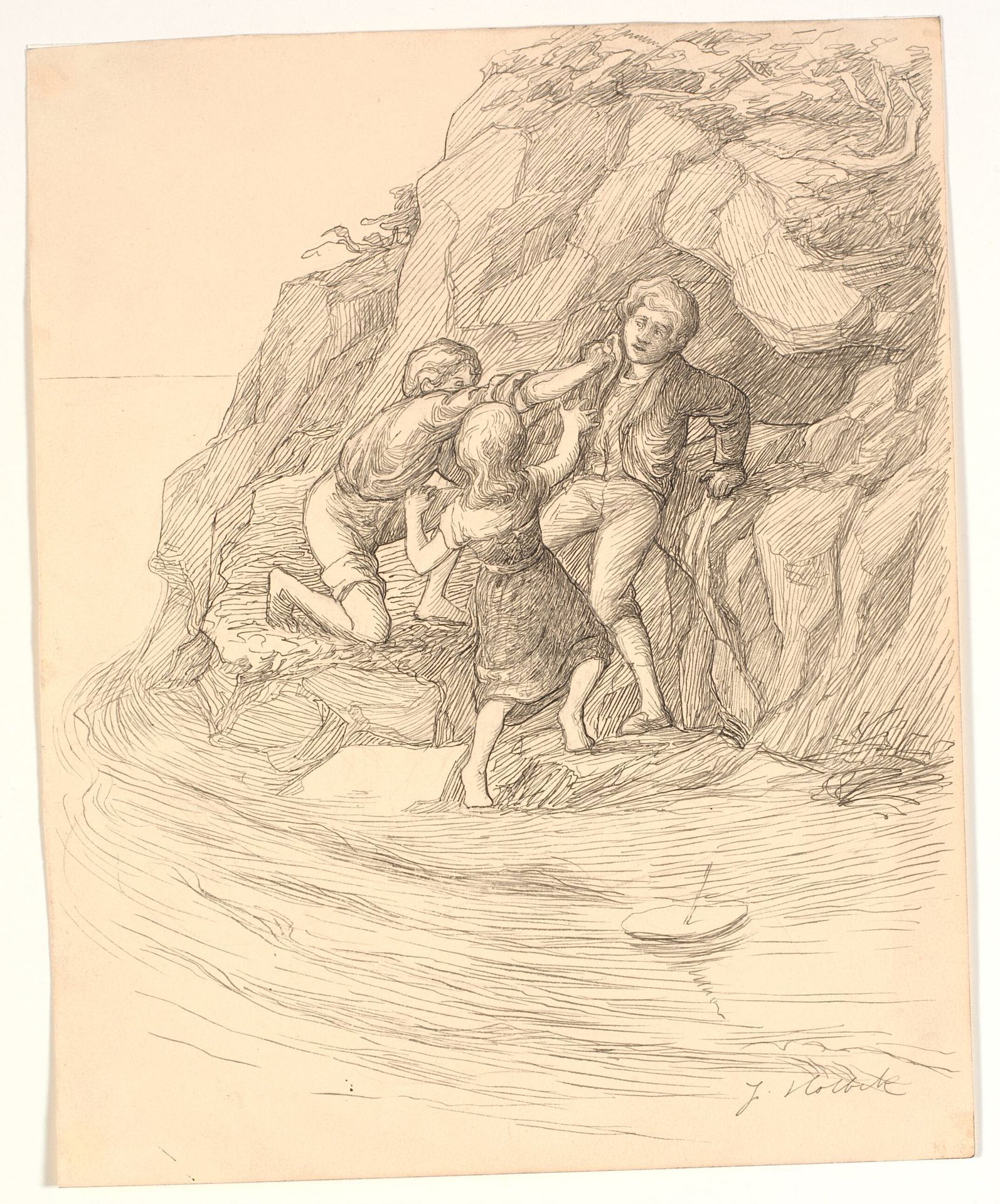 Illustration til Alfred Tennyson "Enoch Arden" by Johannes Holbek