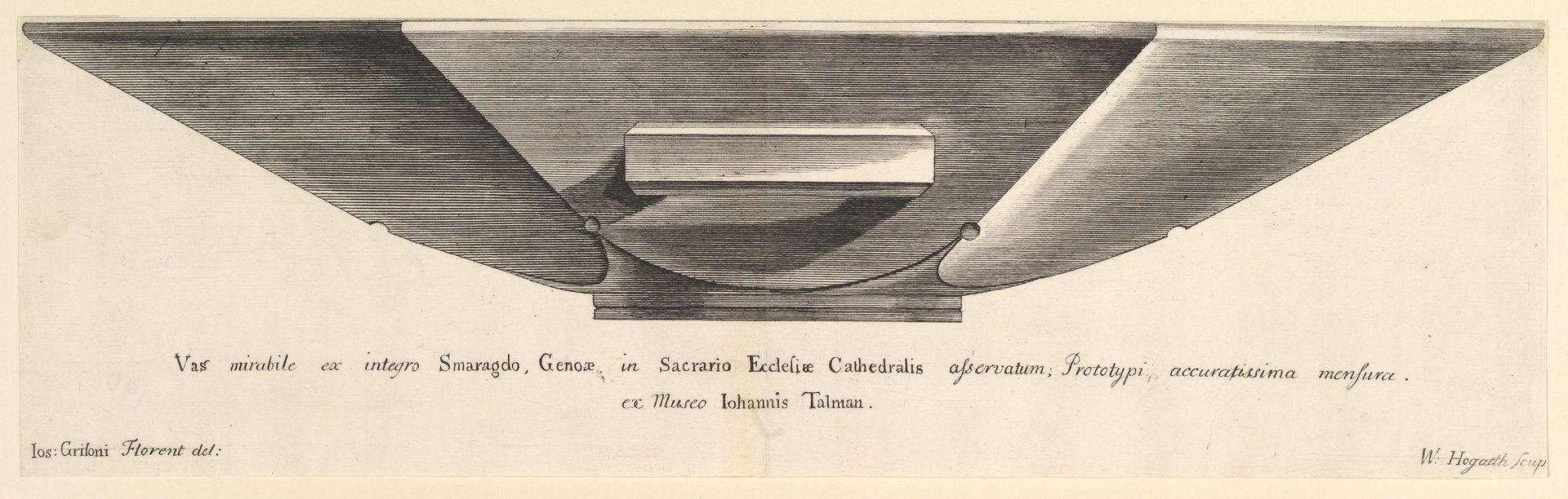An Emerald Vessel (Aubry de La Mottraye's "Travels throughout Europe, Asia and into Part of Africa...,"  London, 1724, vol. I, plate 5) by William Hogarth
