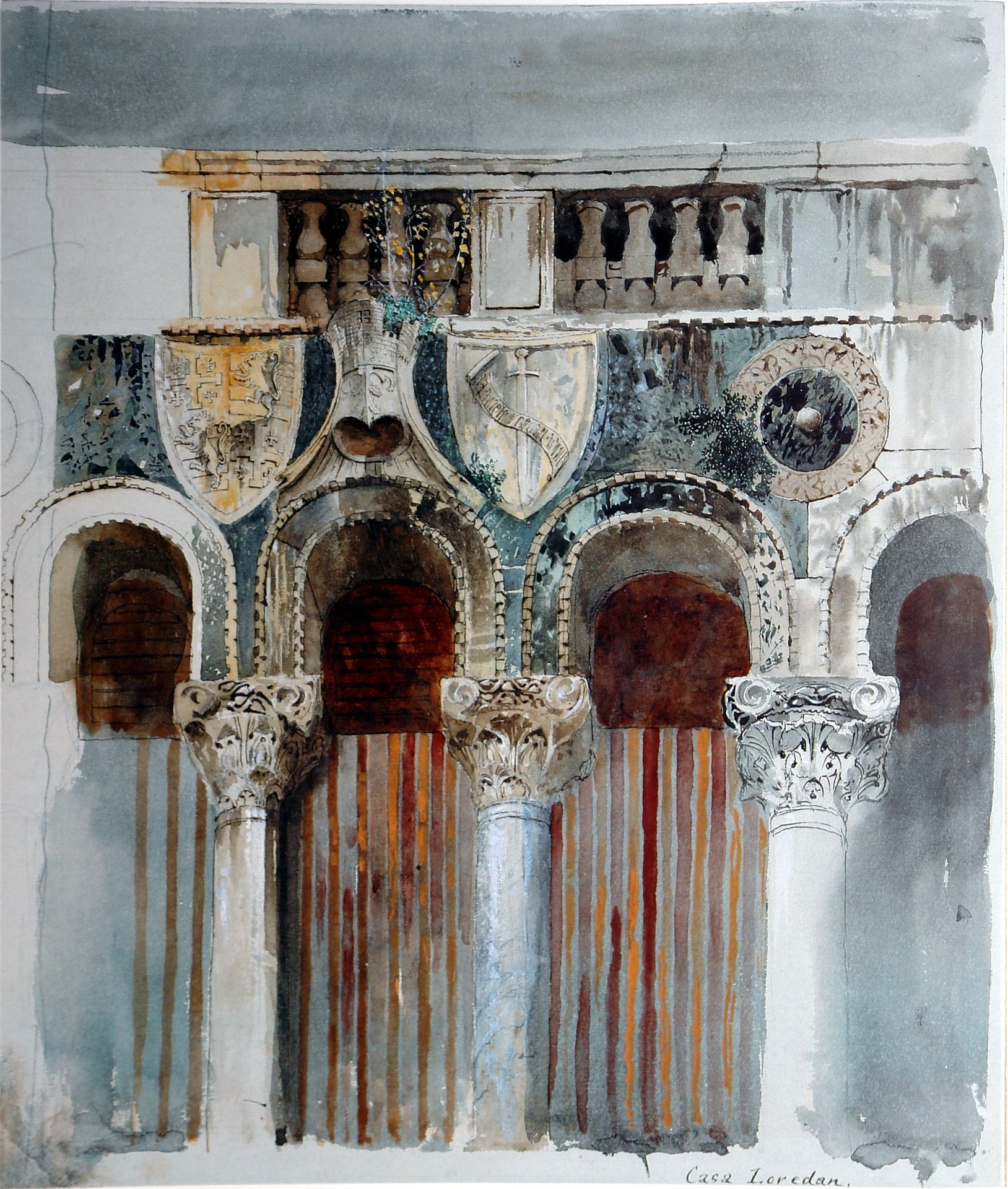 Study of the Marble Inlaying on the Front of the Casa Loredan by John Ruskin