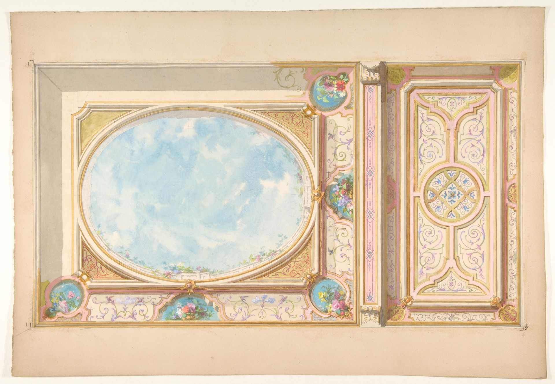 Design for a ceiling by Jules-Edmond-Charles Lachaise